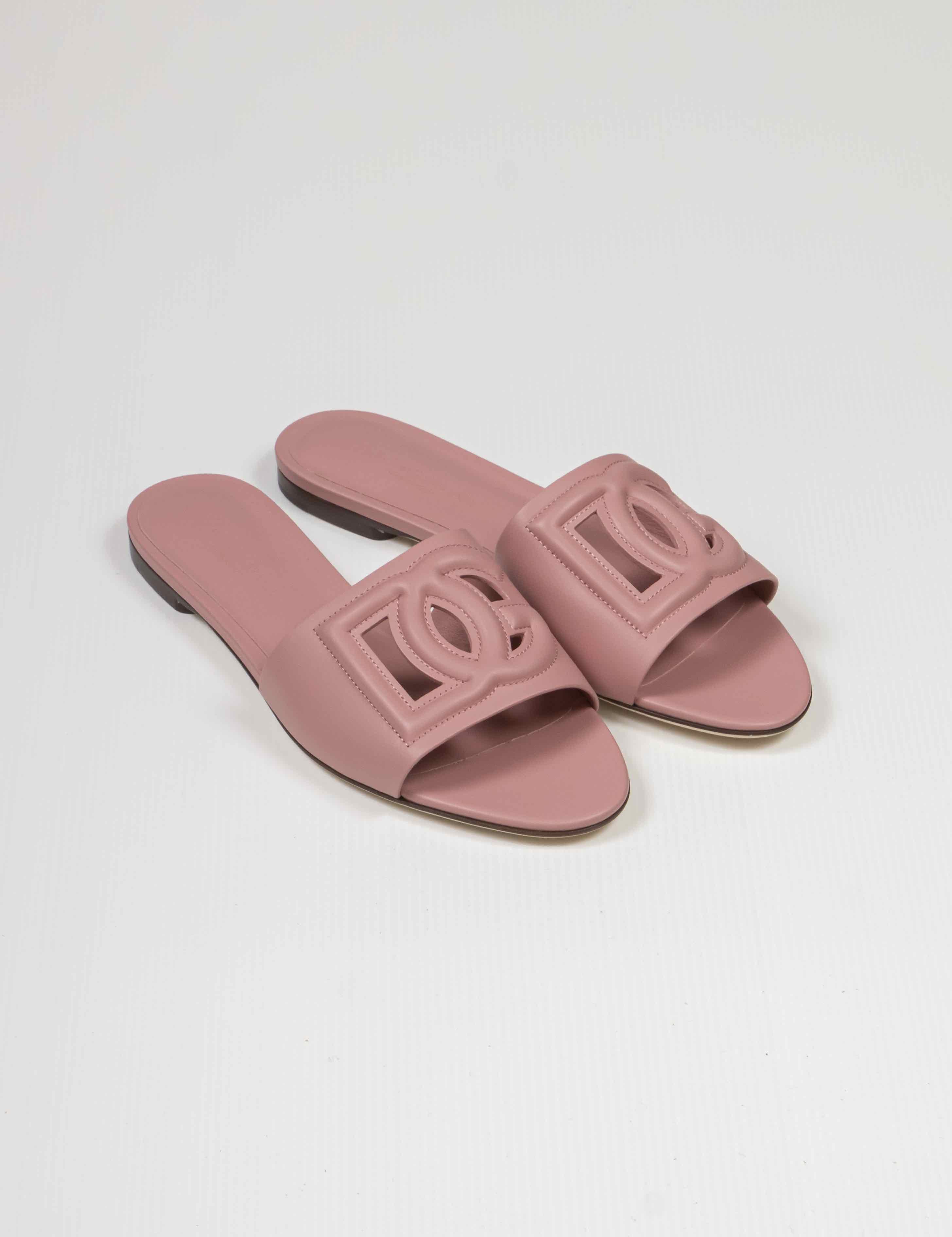 Dolce & Gabbana Ciabatta Flat Vit.liscio 80405 ROSA