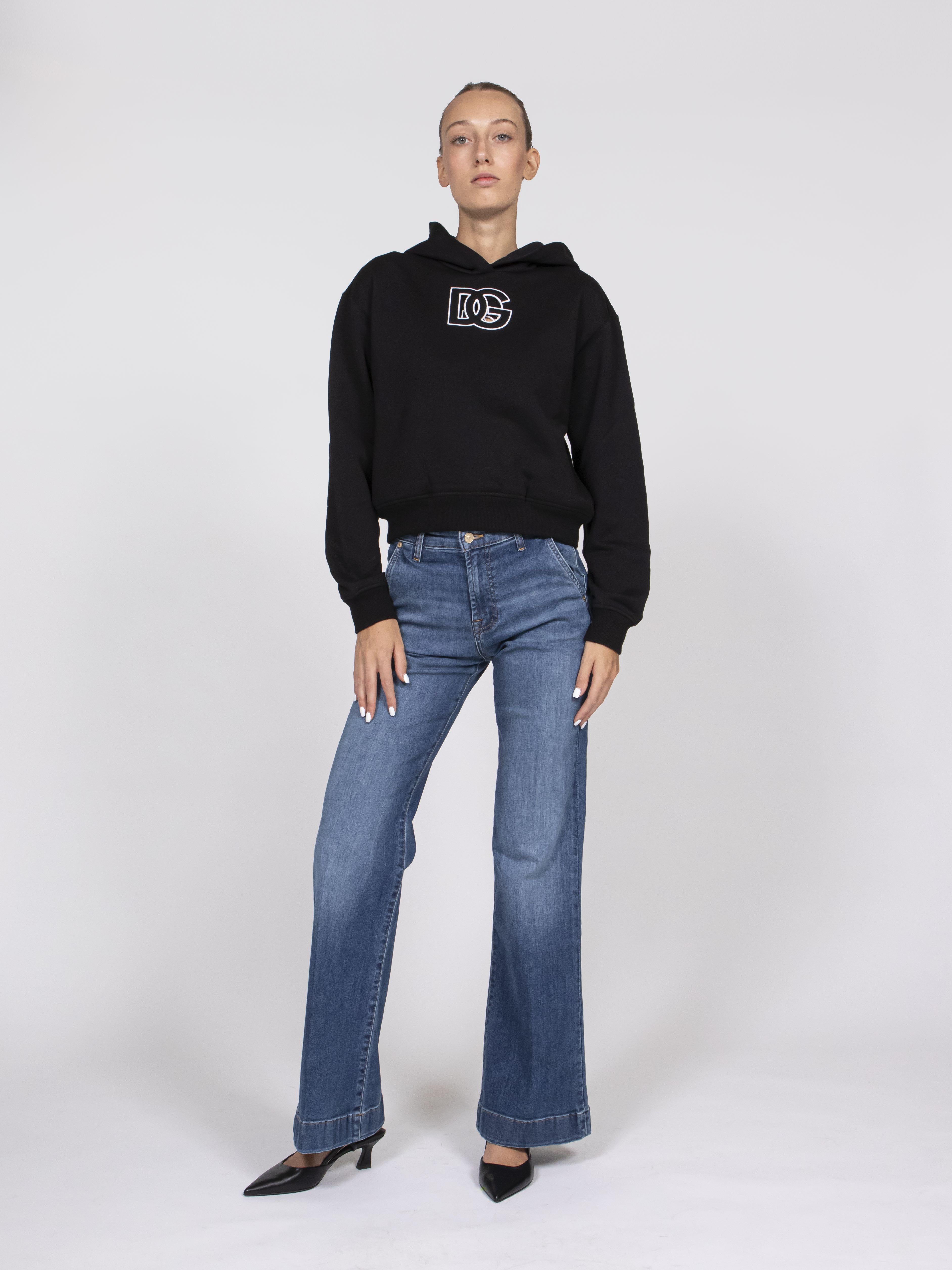 Dolce & Gabbana Felpa C/cappuccio M/l N0000 NERO