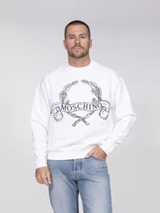 Moschino Felpa Di Cotone Organico 1001 FANTASIA BIANCO