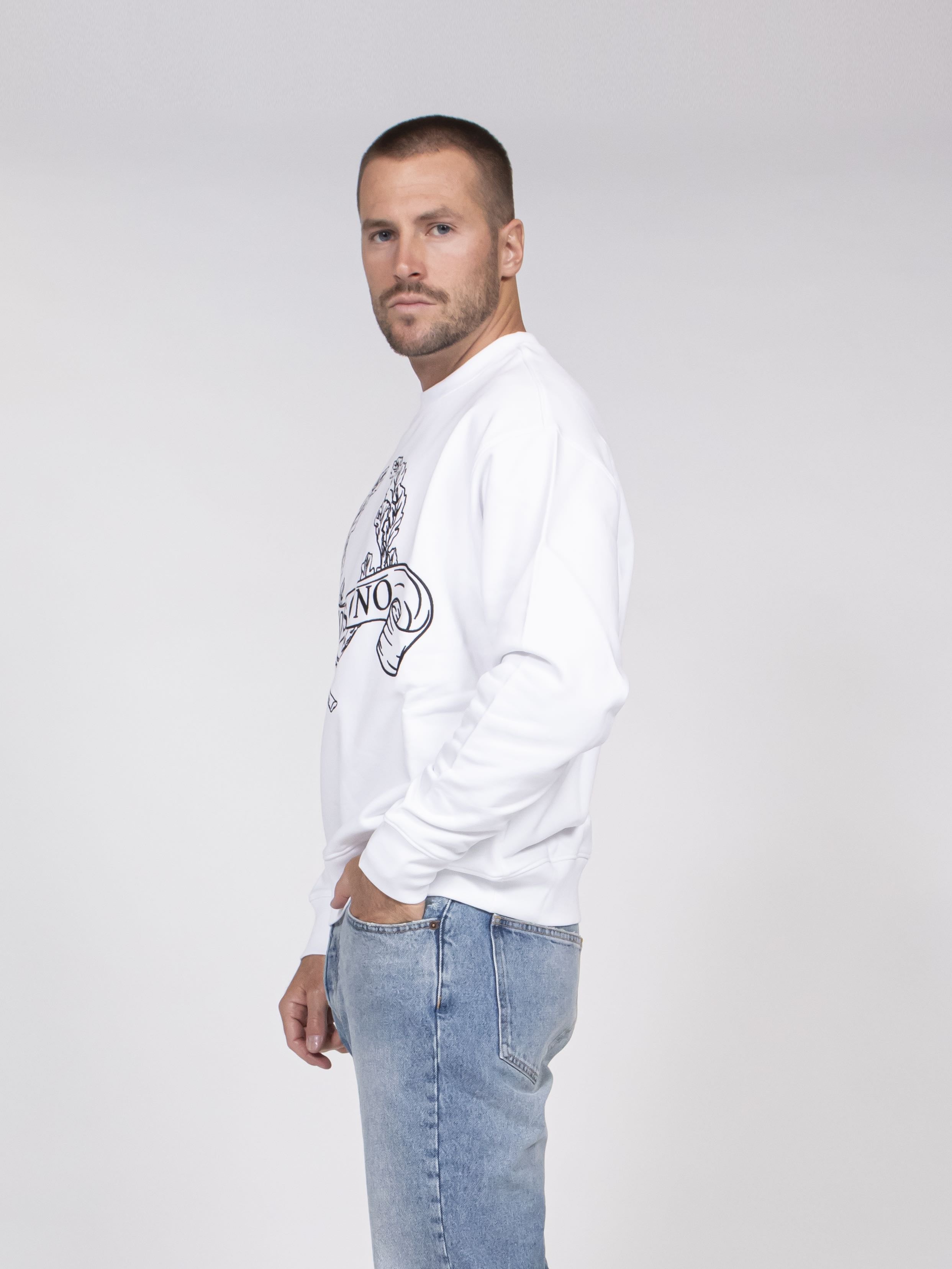 Moschino Felpa Di Cotone Organico 1001 FANTASIA BIANCO