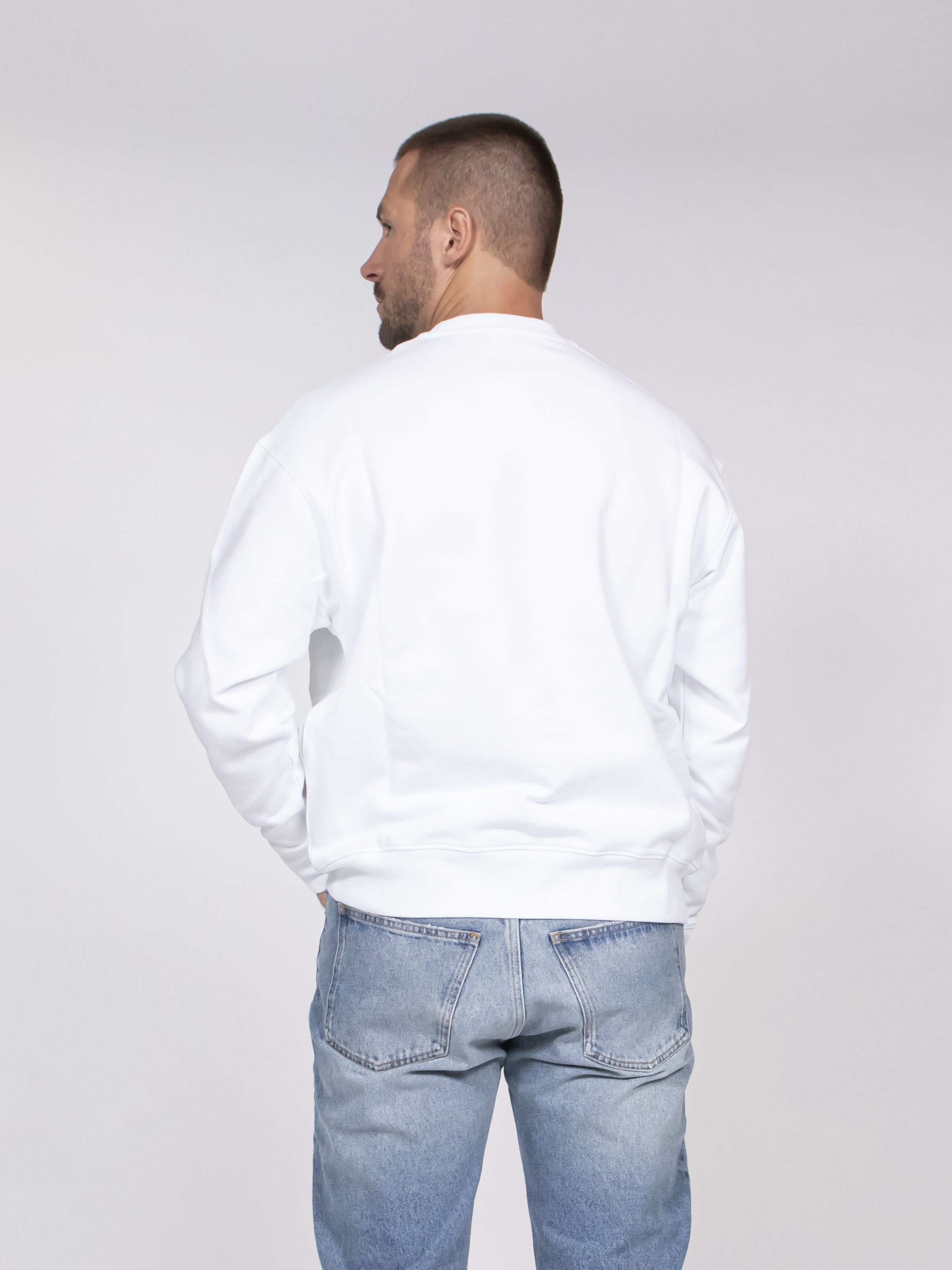 Moschino Felpa Di Cotone Organico 1001 FANTASIA BIANCO