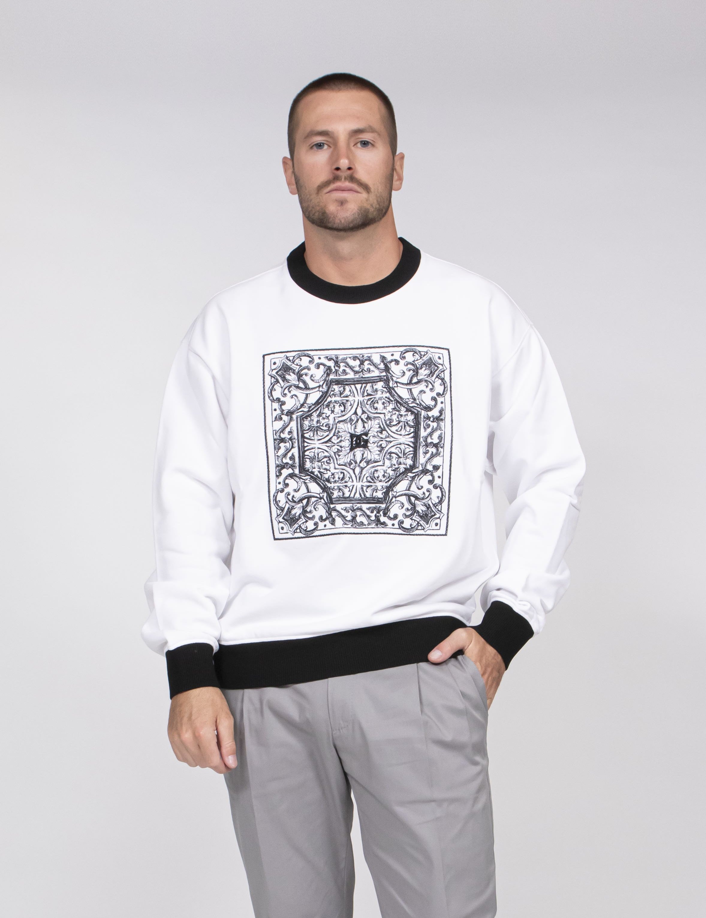 Dolce & Gabbana Felpa Girocollo W0800 BIANCO OTTICO
