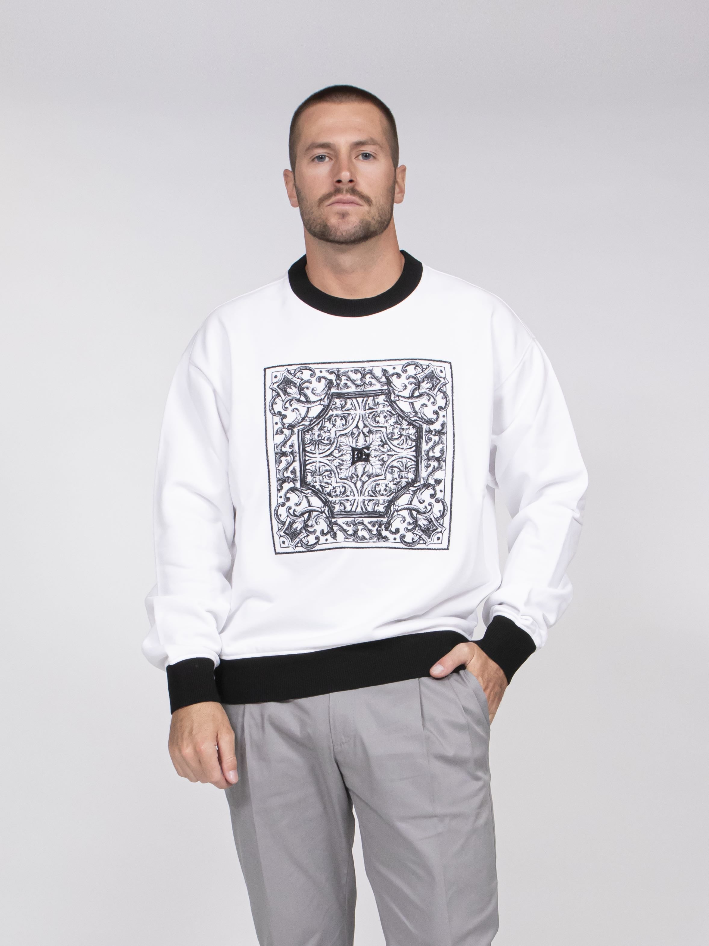Dolce & Gabbana Felpa Girocollo W0800 BIANCO OTTICO