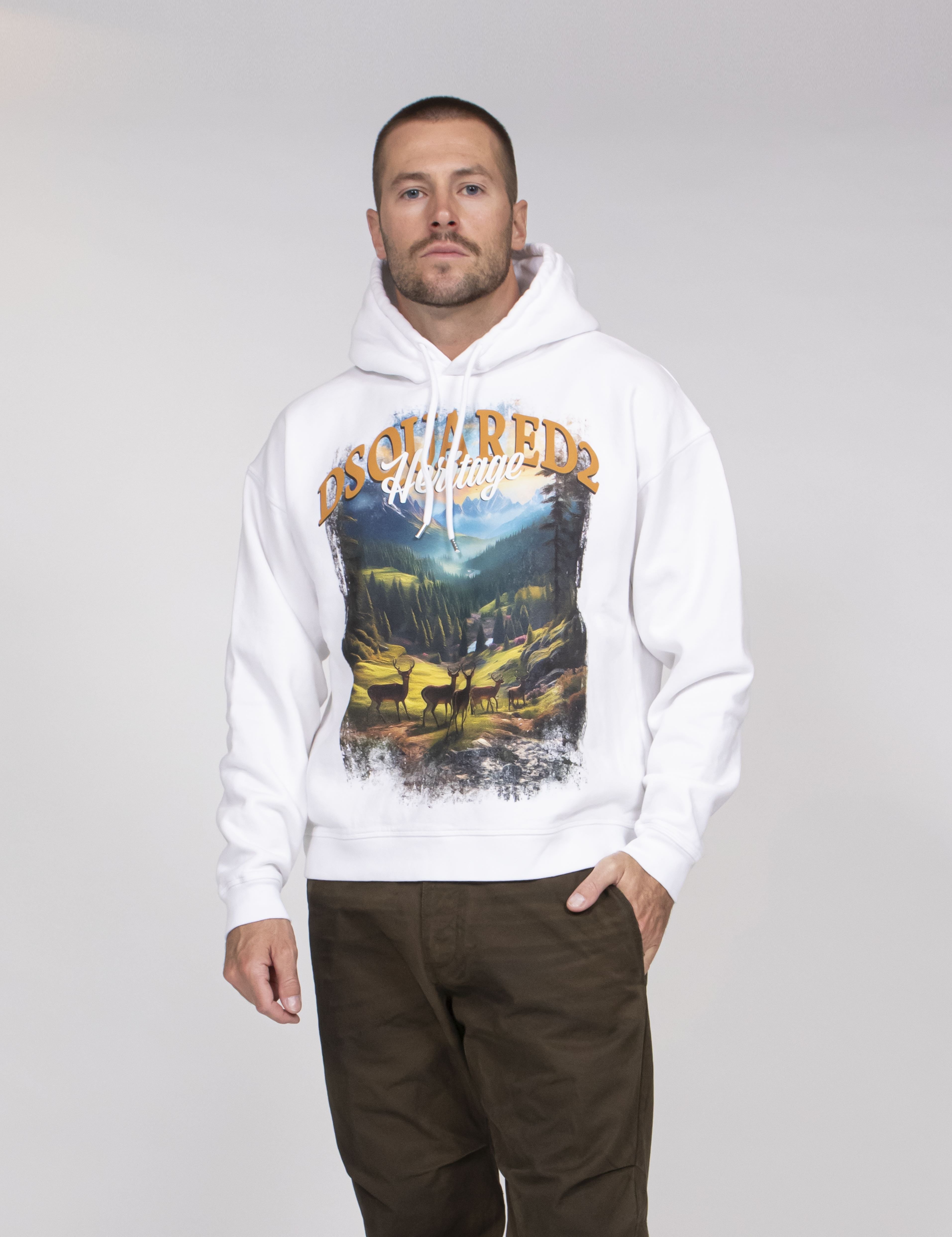 Dsquared2 Felpa Relax Fit 100 WHITE