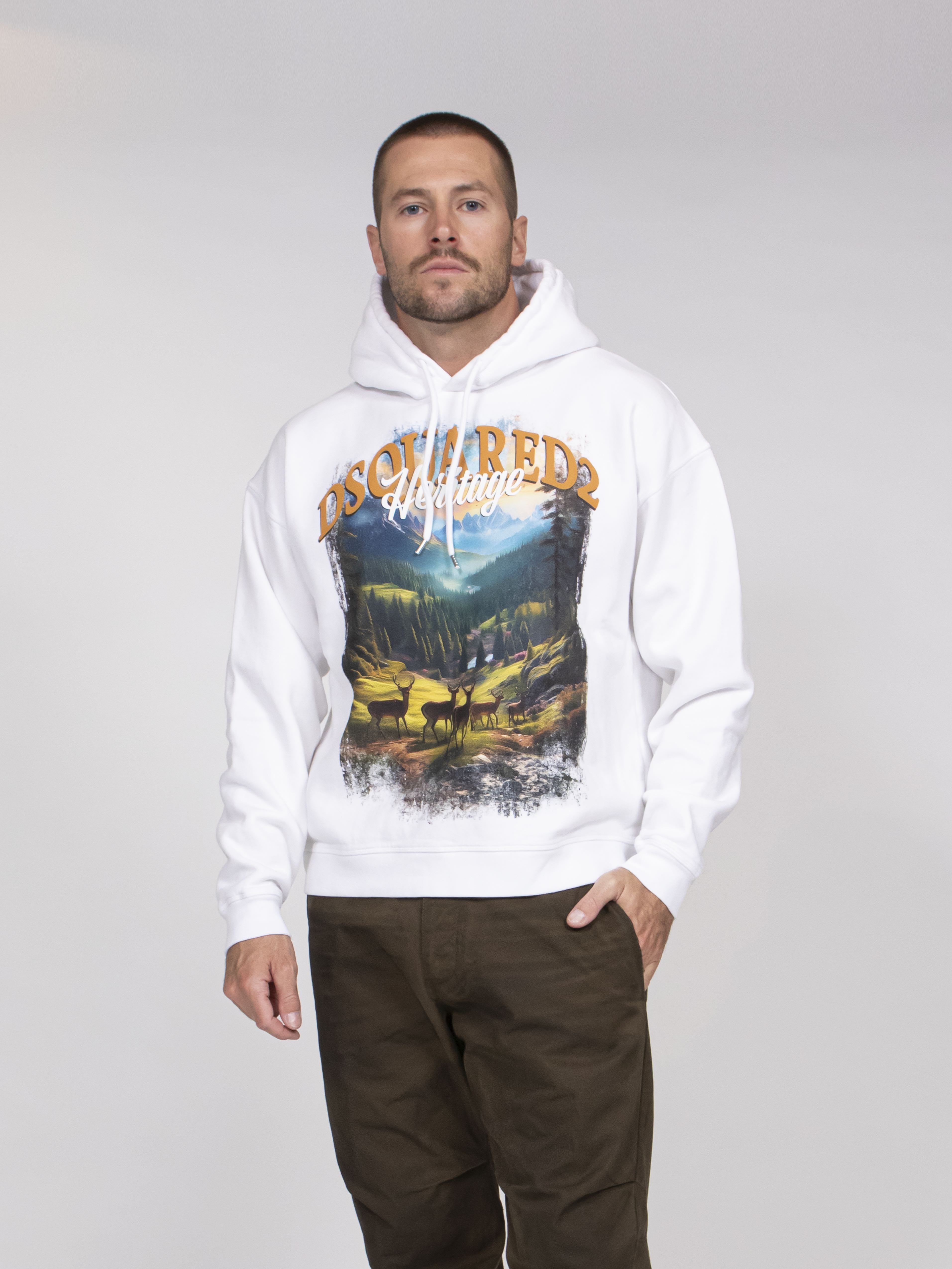 Dsquared2 Felpa Relax Fit 100 WHITE