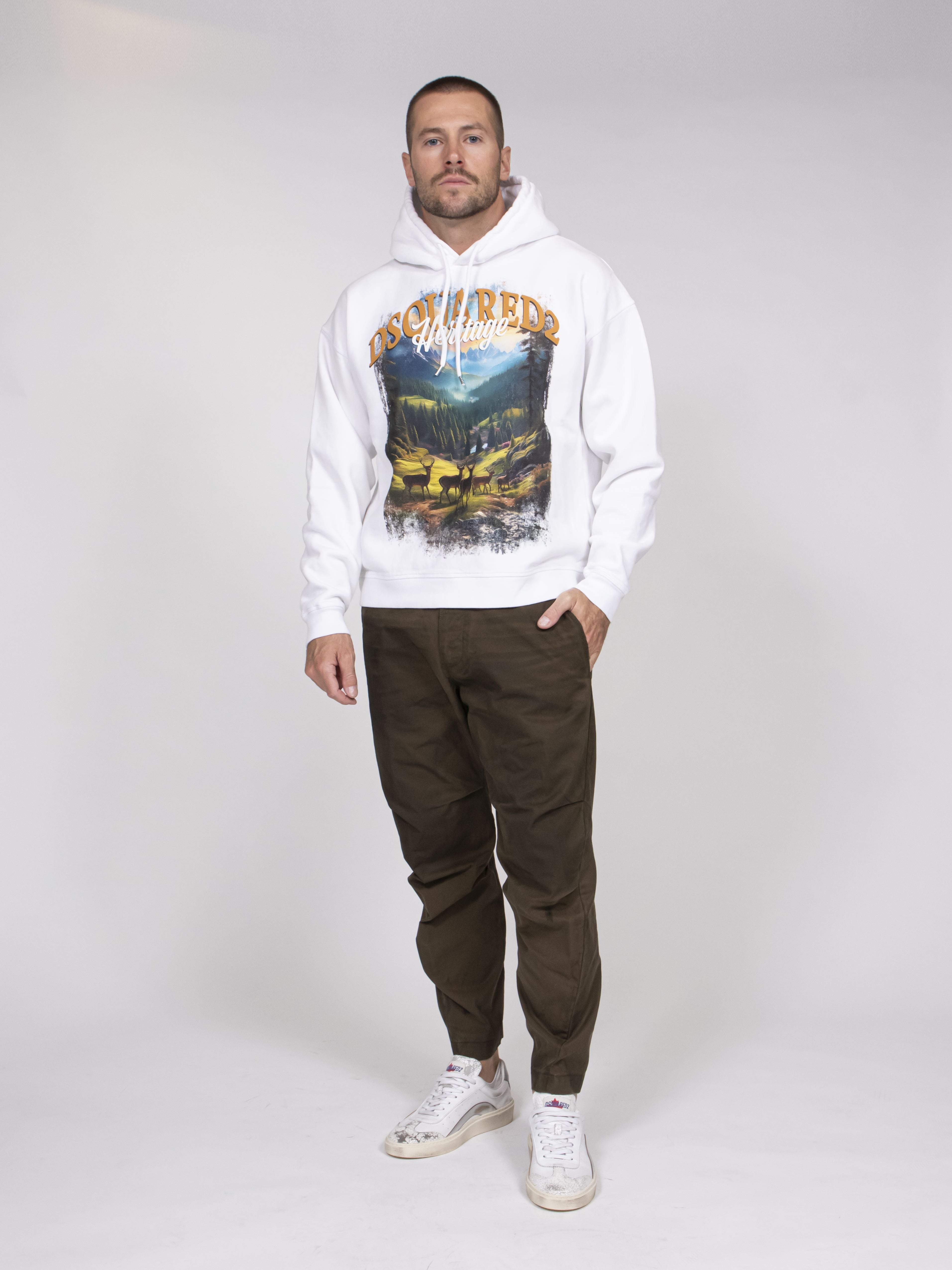 Dsquared2 Felpa Relax Fit 100 WHITE