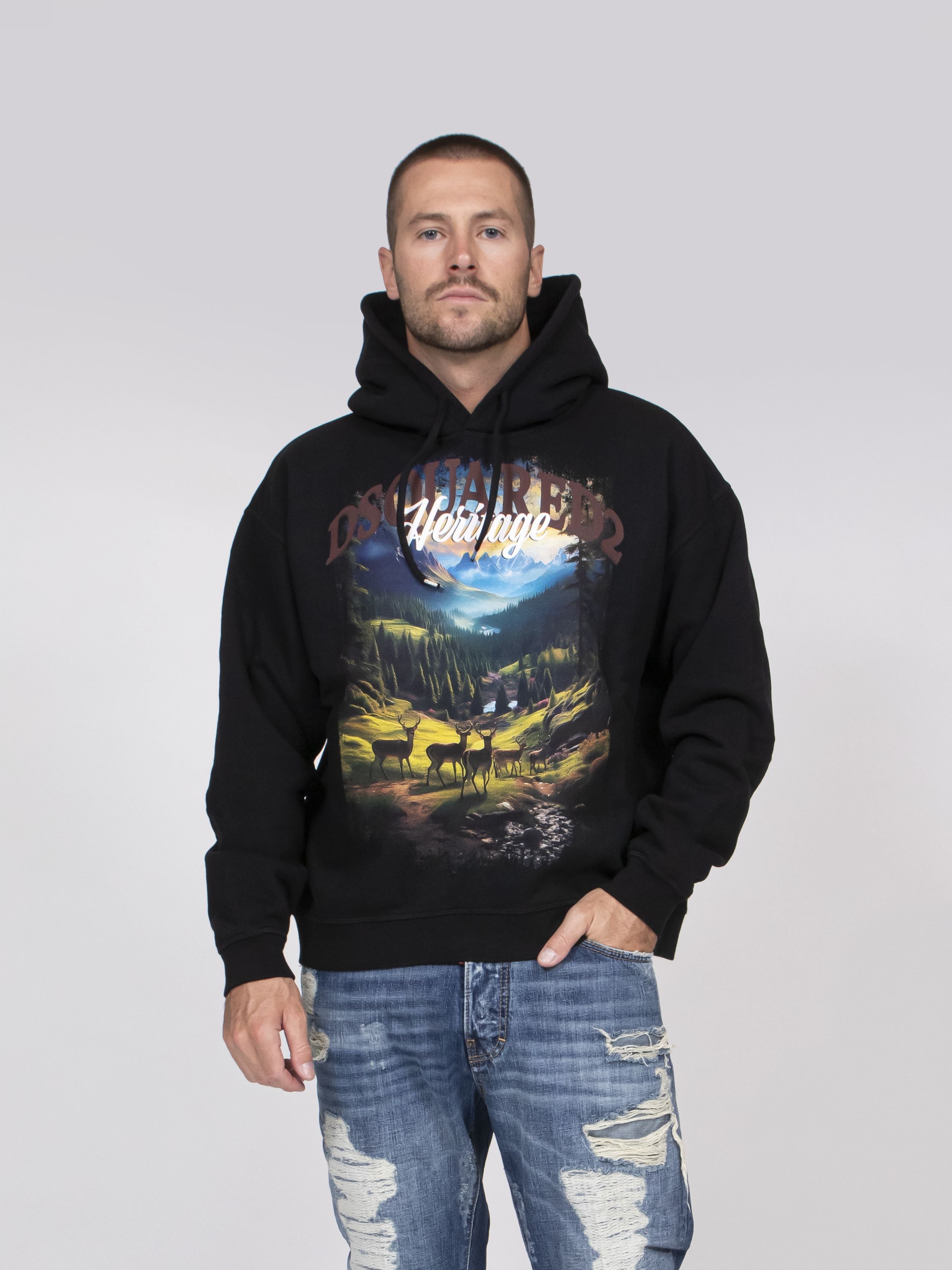 Dsquared2 Felpa Relax Fit 900 BLACK