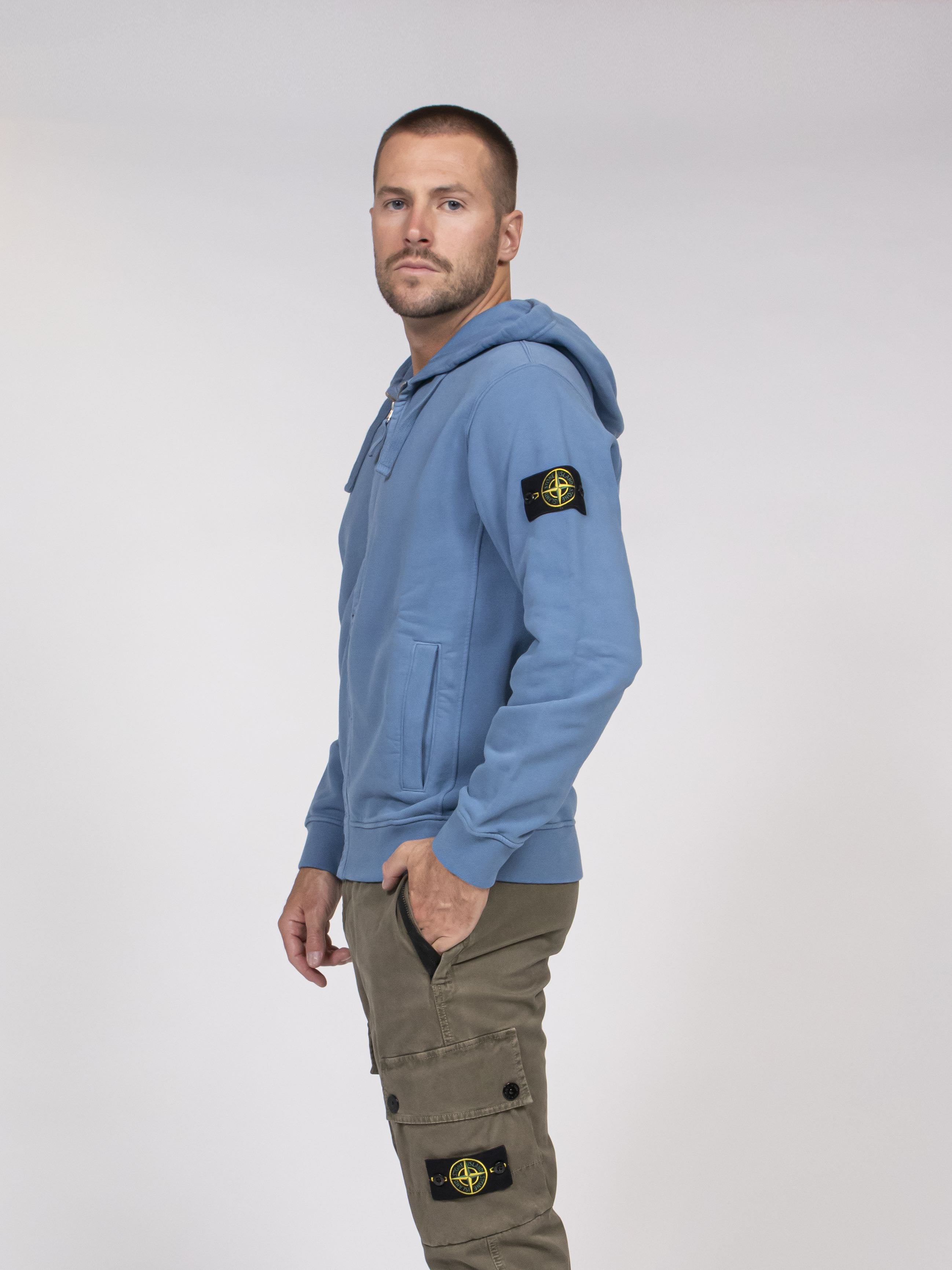 Stone Island Felpa V002B BLUE ACCIAIO
