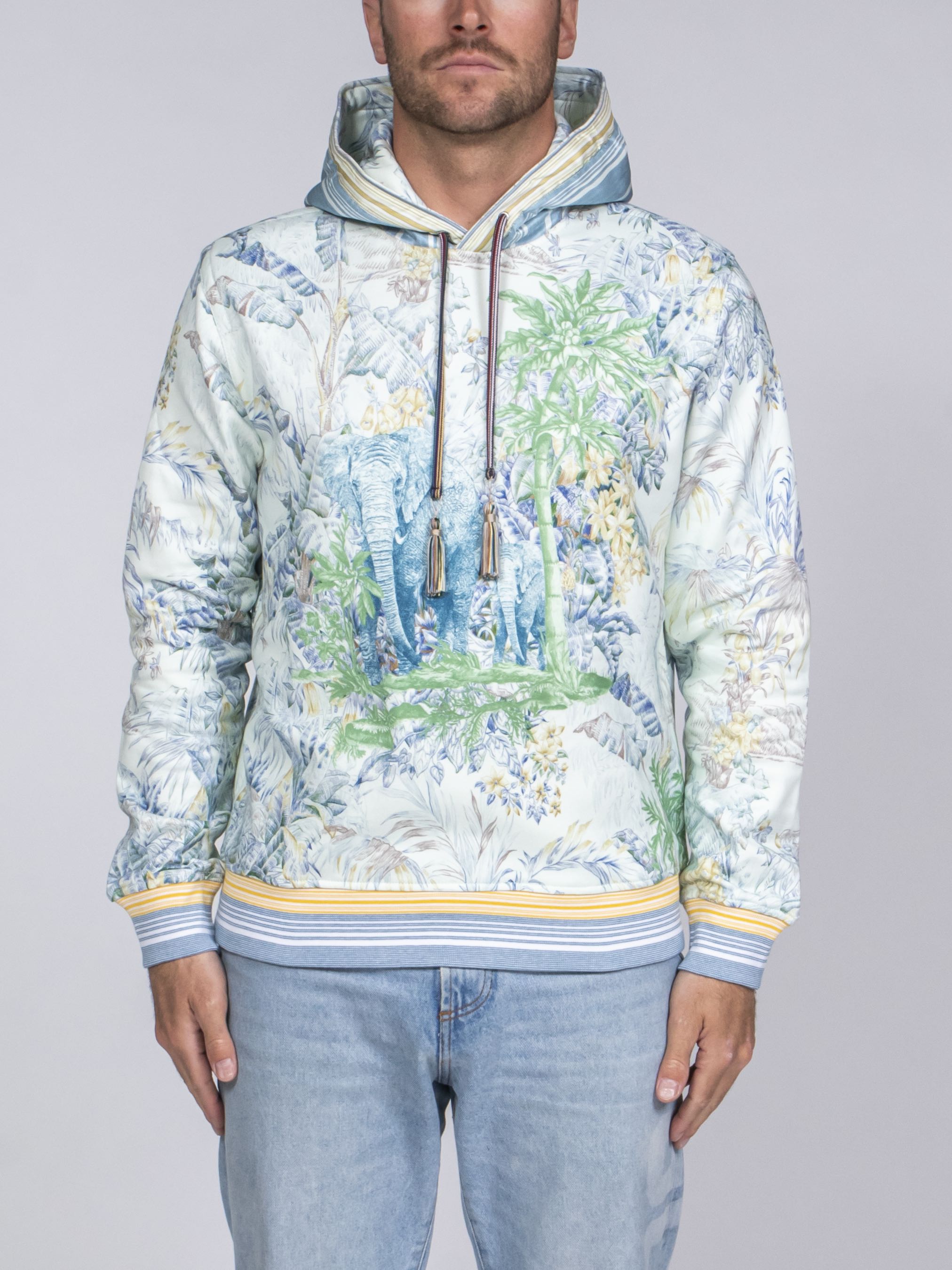 Etro Felpa X0880 STAMPA F.DO BLU