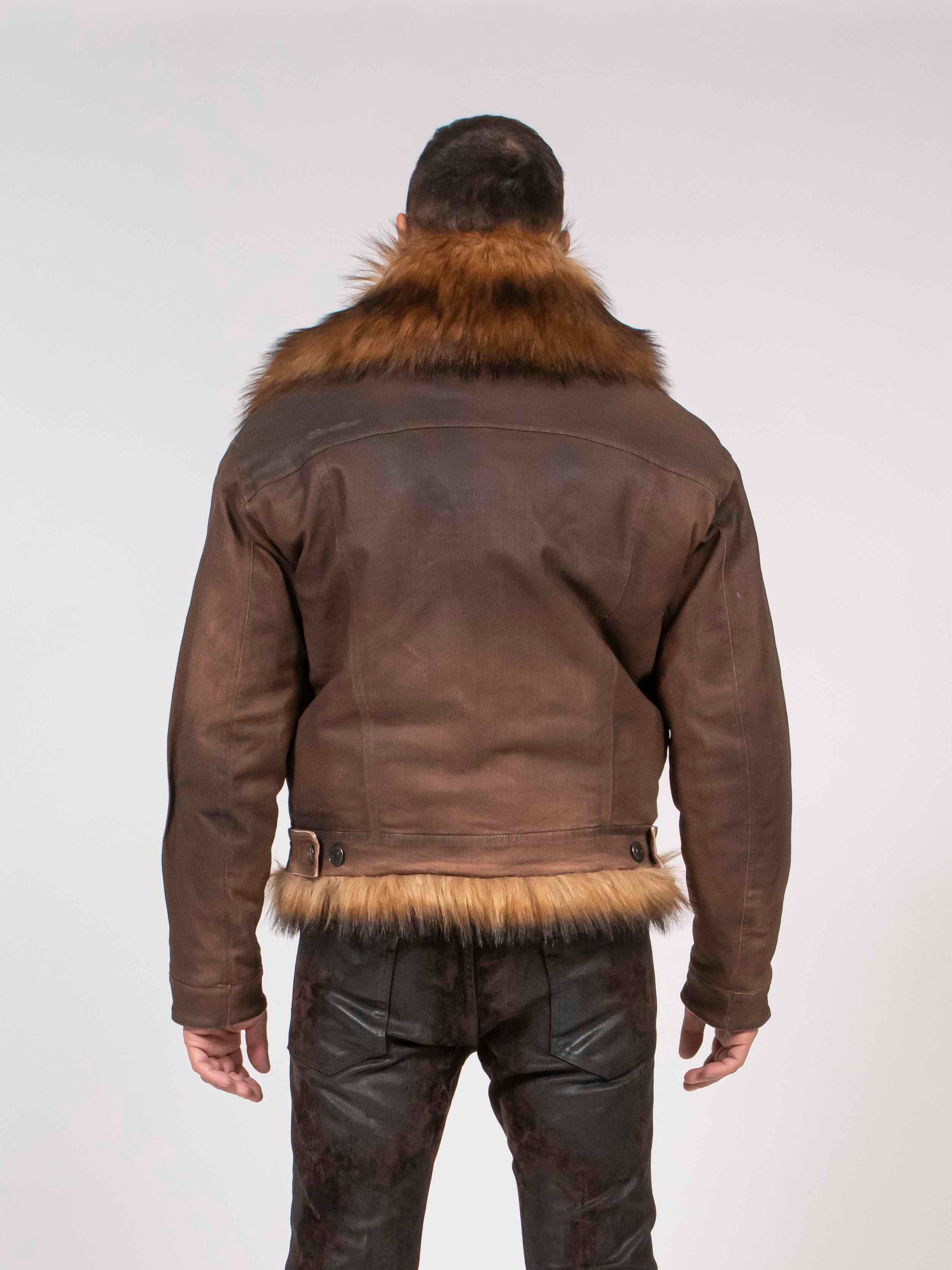 Dsquared2 Giacca Furry Jean 144 DARK BROWN