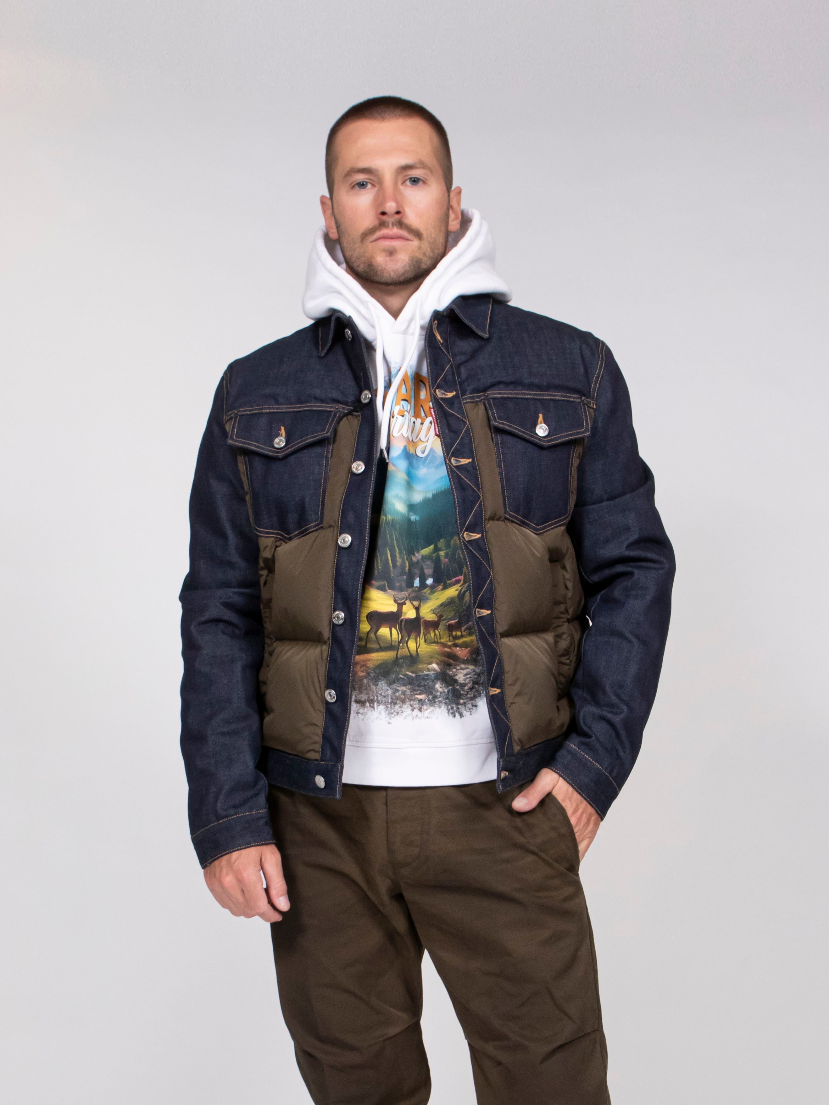 Dsquared2 Giacca Hybrid Puffer 961 NAVY+GREEN