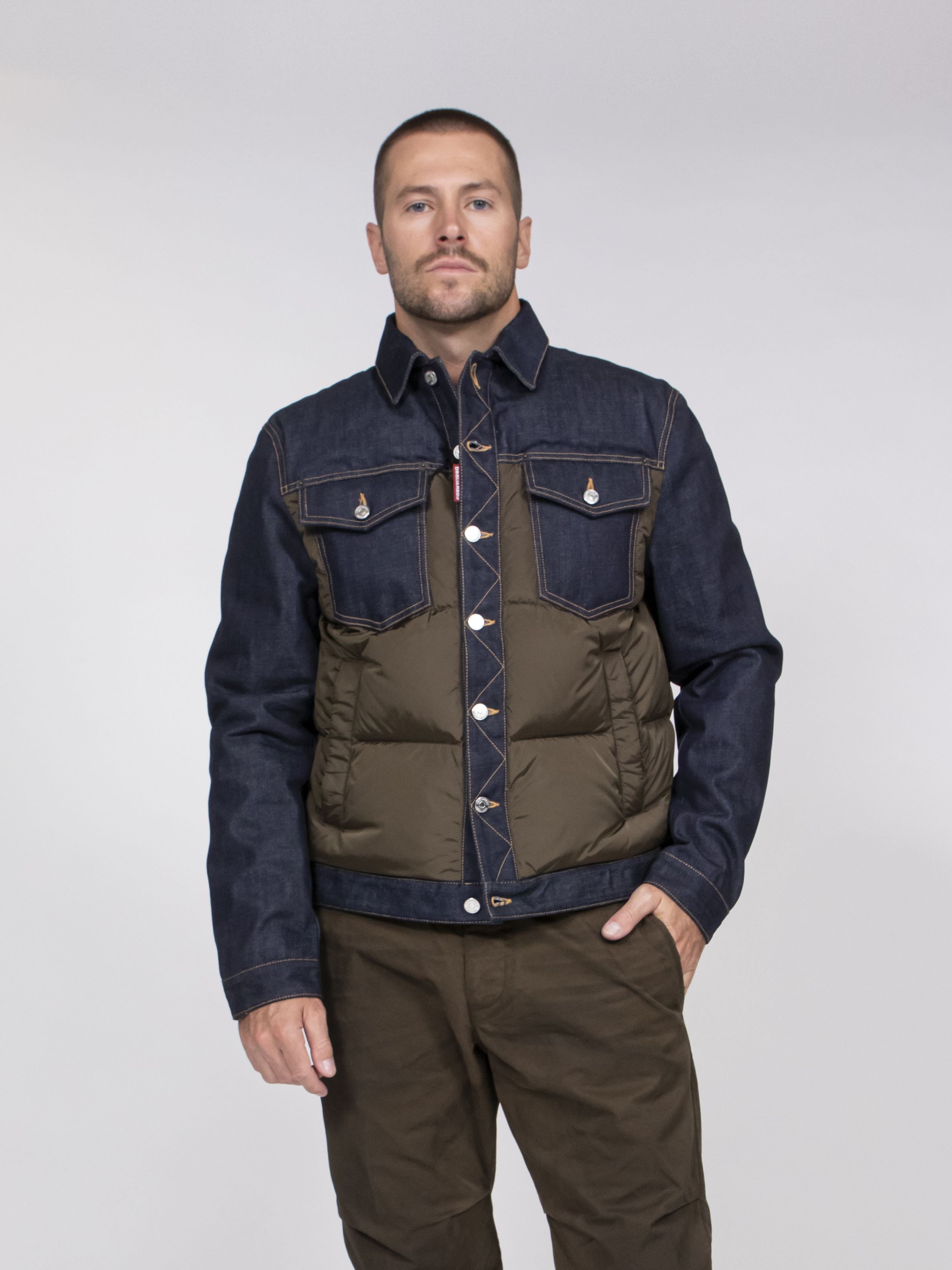 Dsquared2 Giacca Hybrid Puffer 961 NAVY+GREEN