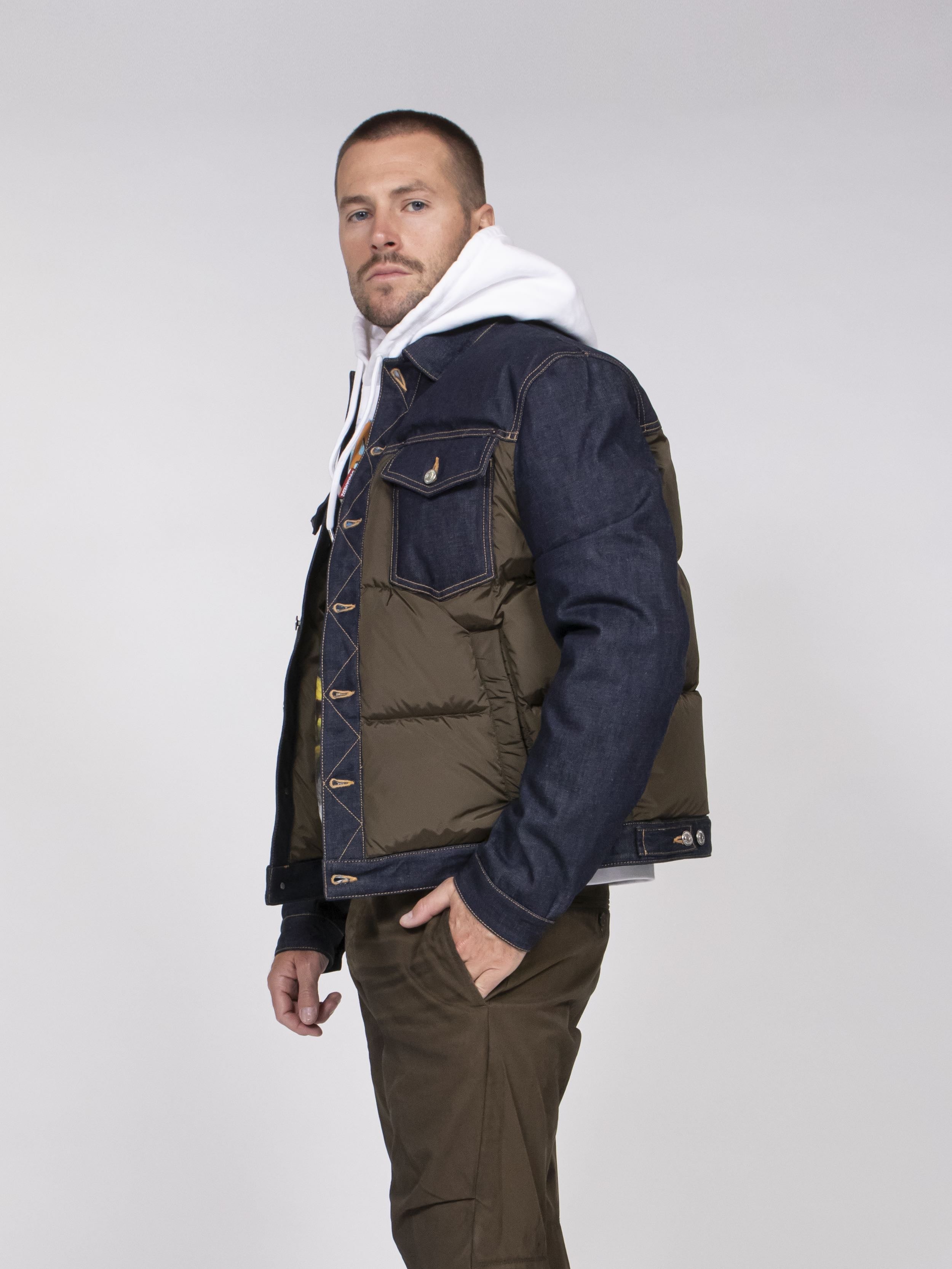 Dsquared2 Giacca Hybrid Puffer 961 NAVY+GREEN