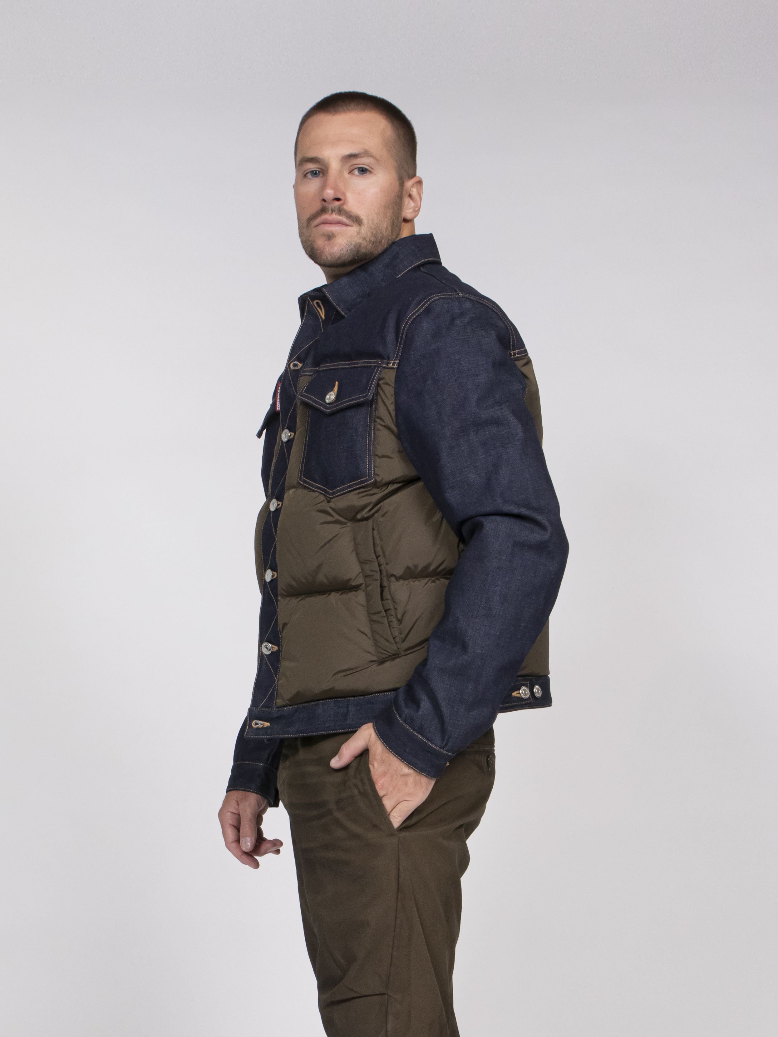 Dsquared2 Giacca Hybrid Puffer 961 NAVY+GREEN