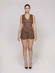 Elisabetta Franchi Gilet 600 CUOIO