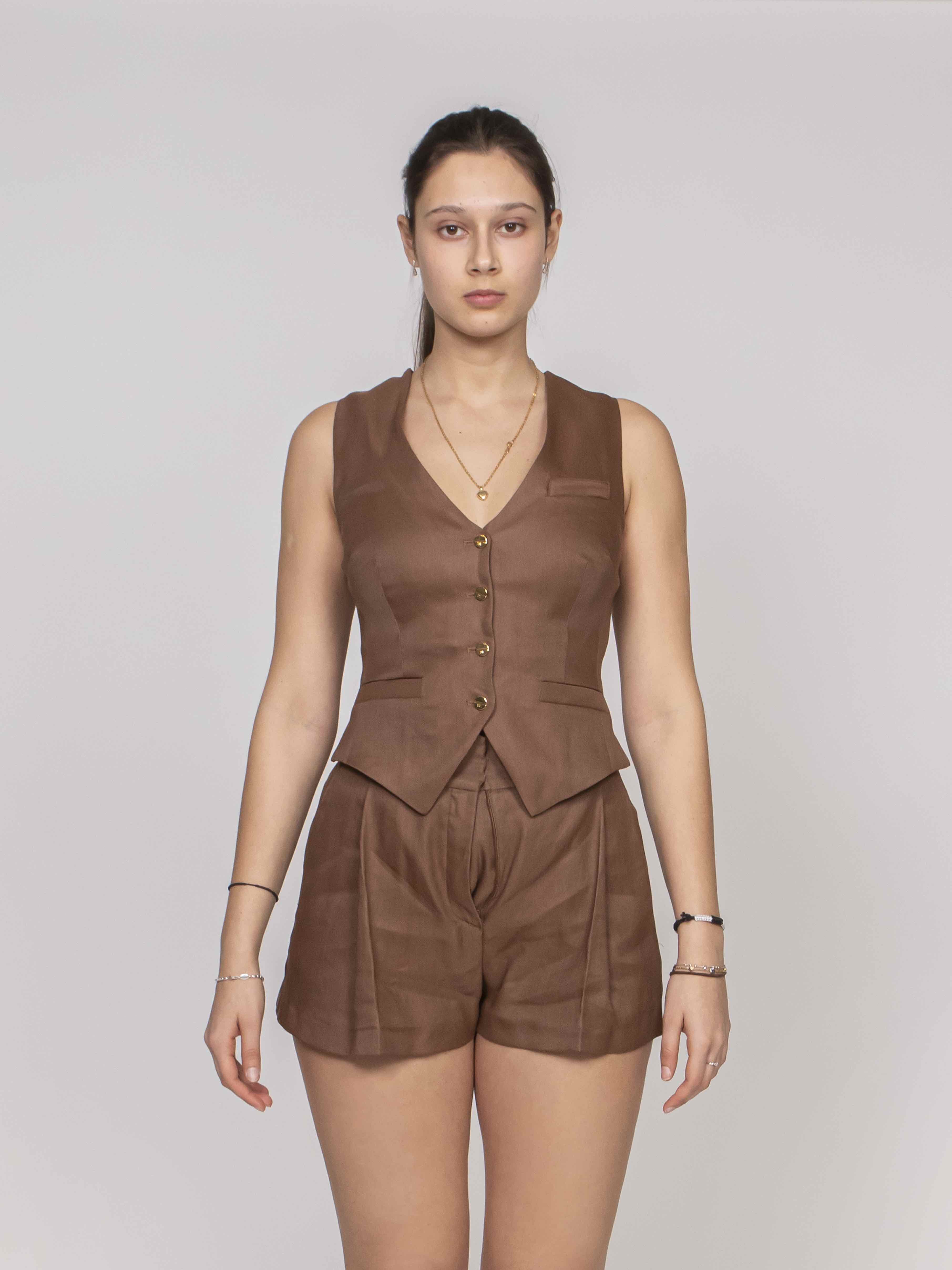 Elisabetta Franchi Gilet 600 CUOIO