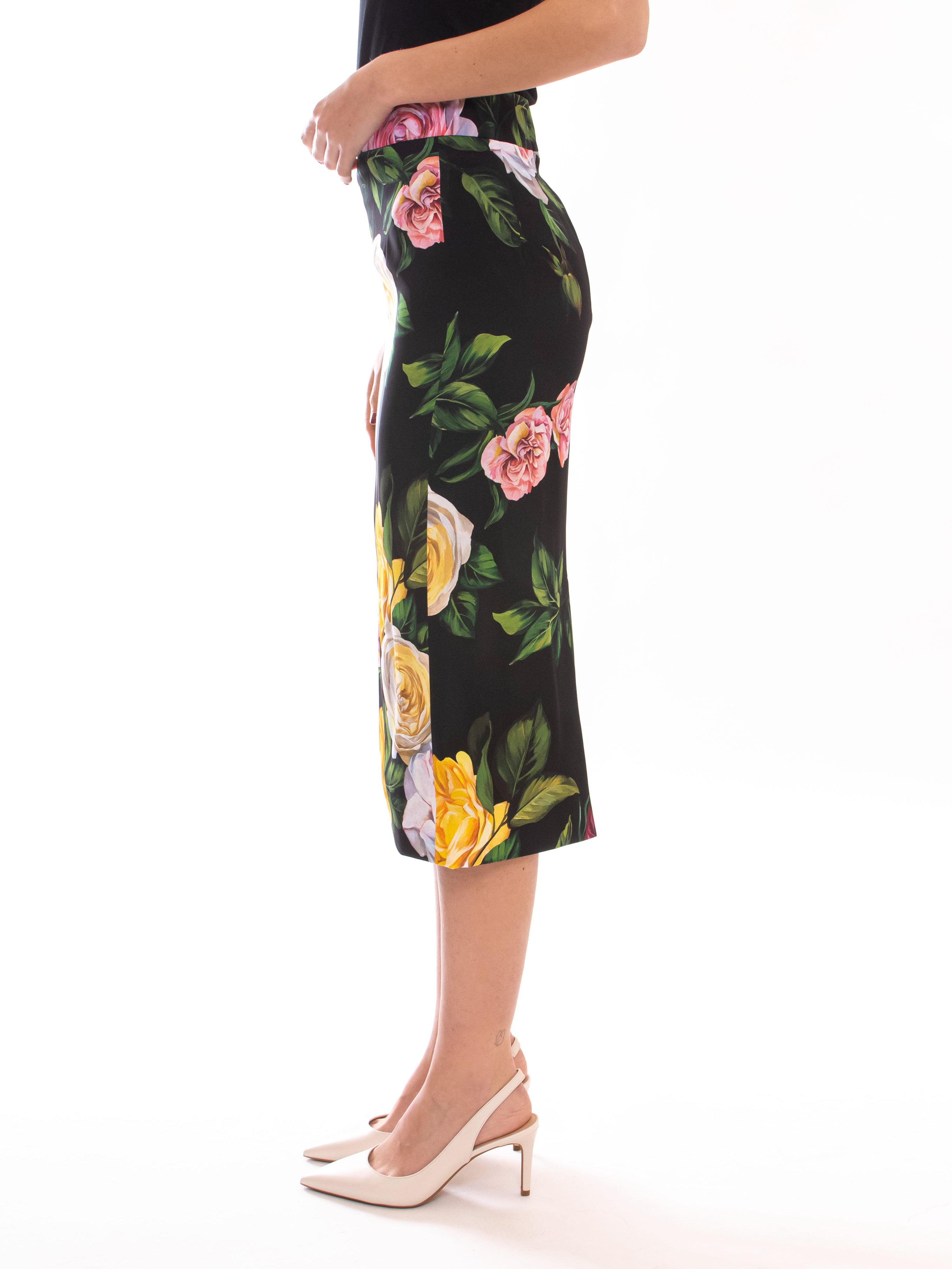 Dolce & Gabbana Gonna HN5IY PEONIE ROSE F.NERO