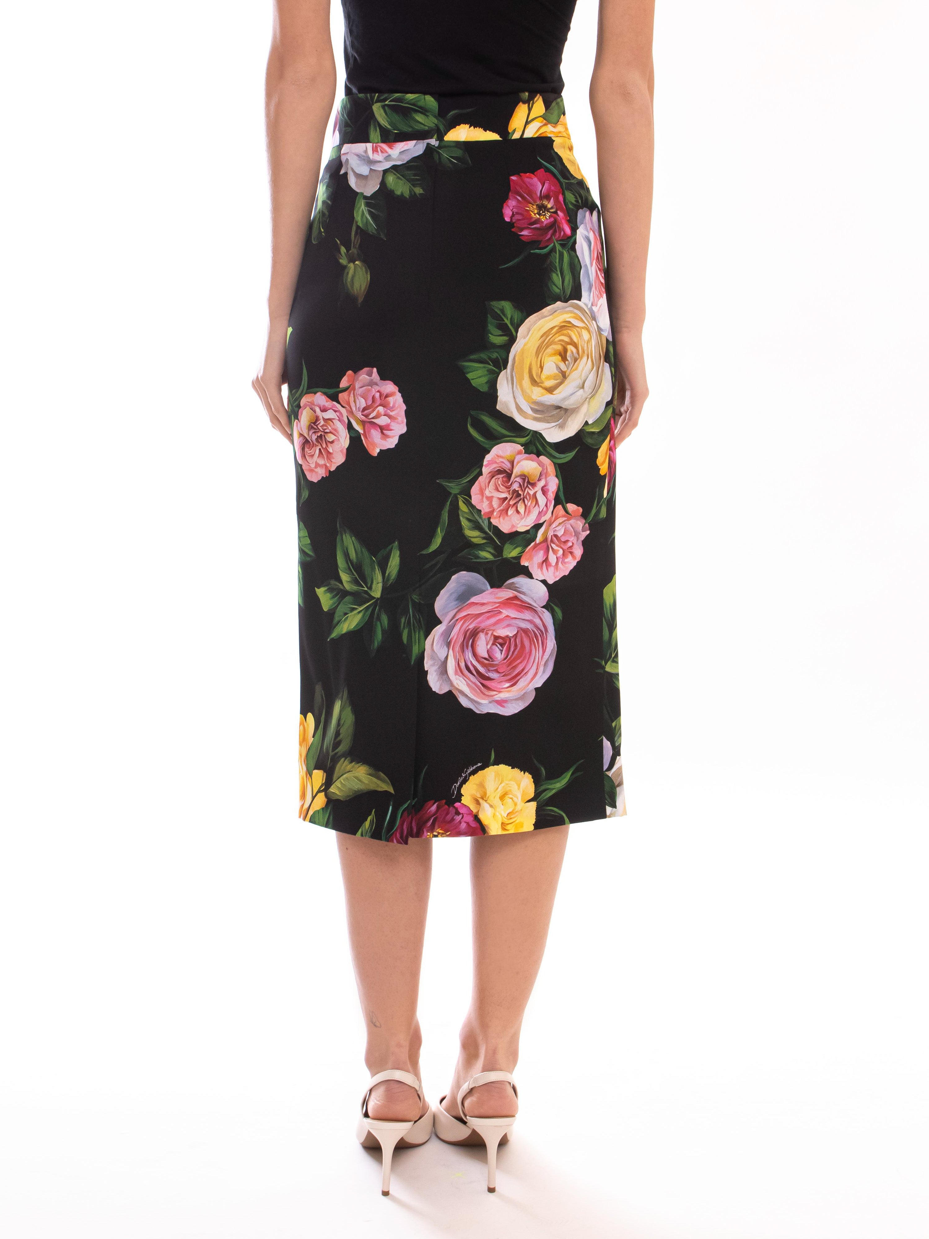 Dolce & Gabbana Gonna HN5IY PEONIE ROSE F.NERO