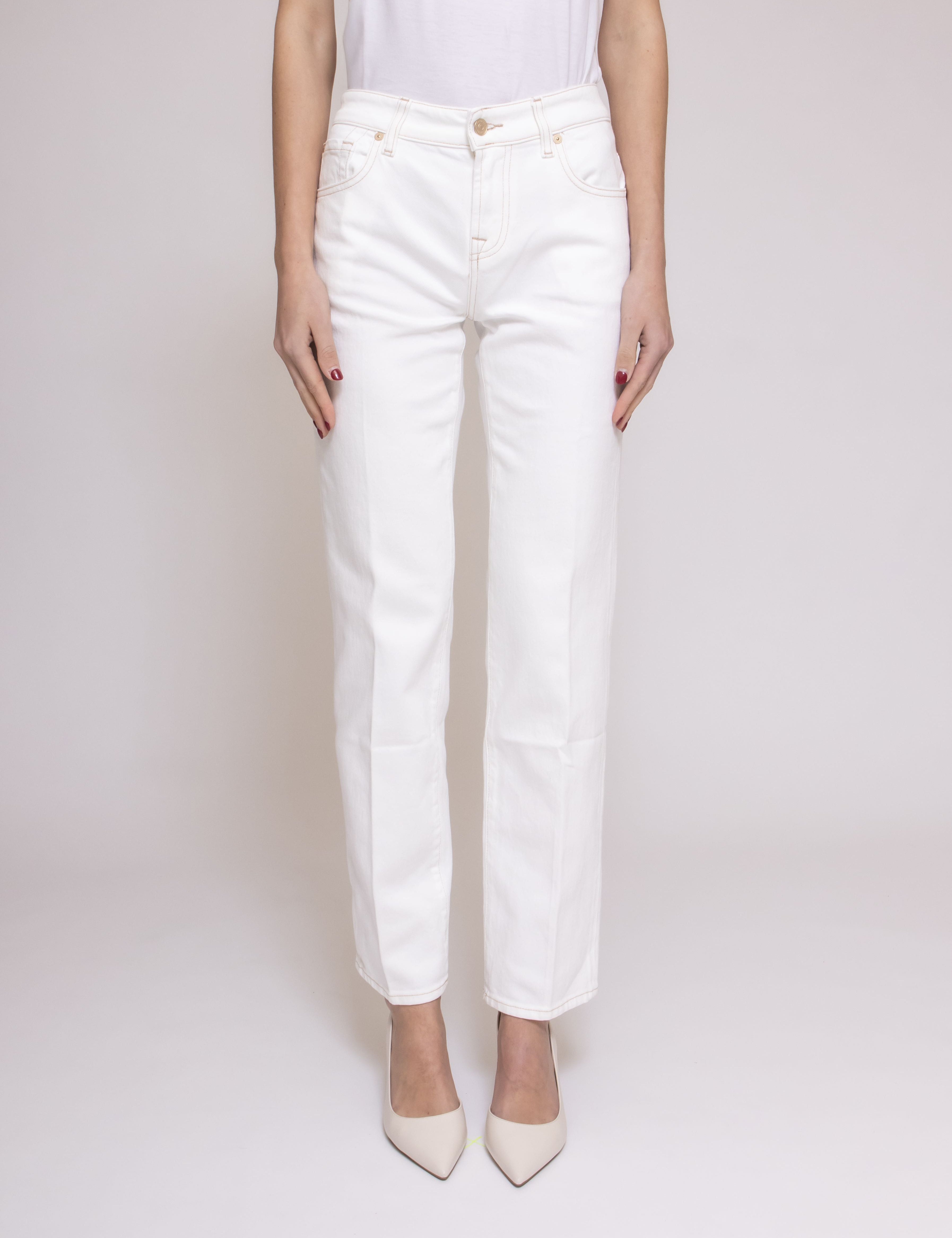 7 For All Mankind Jeans Calie Straight Milkyway WHITE