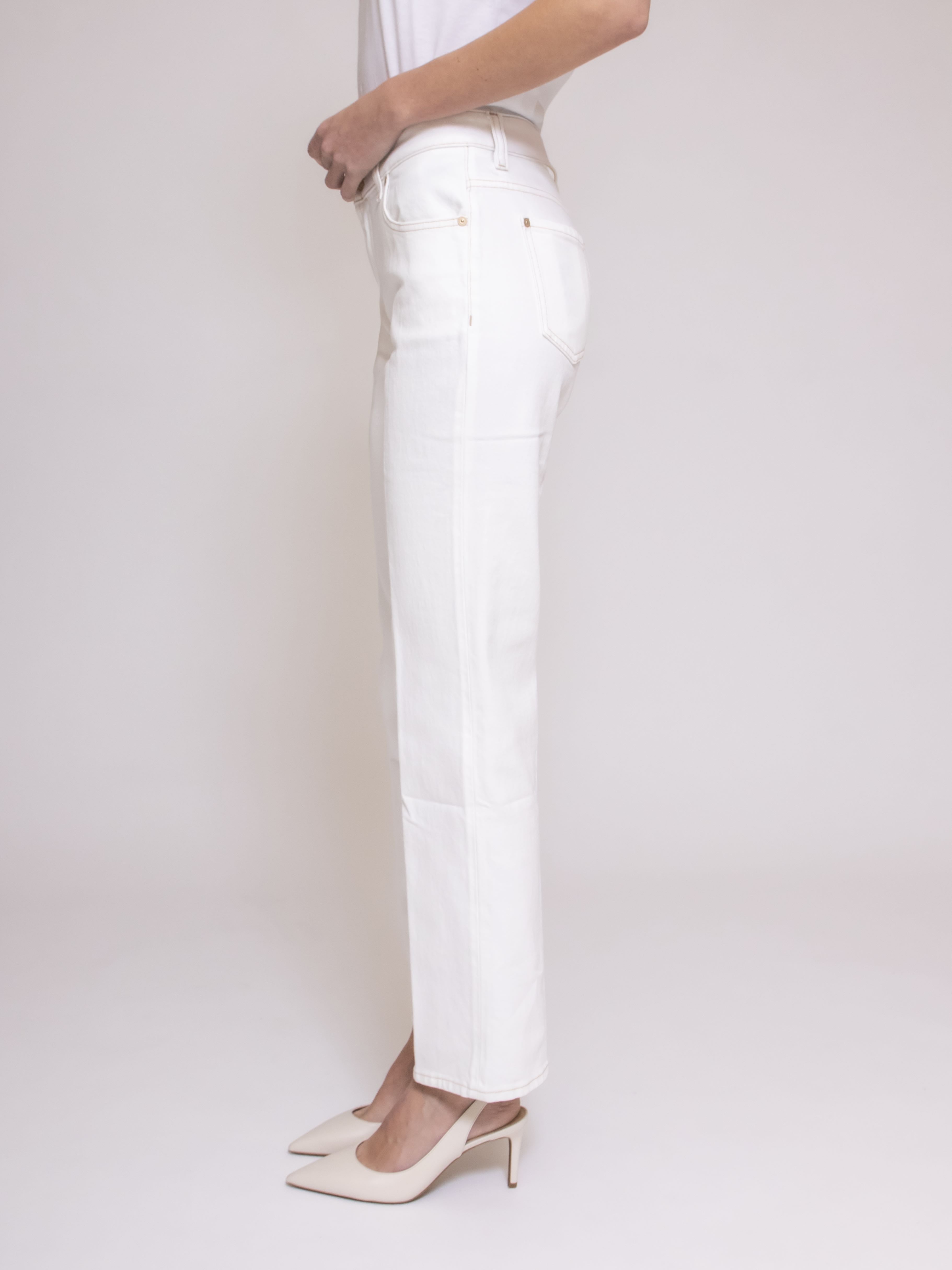 7 For All Mankind Jeans Calie Straight Milkyway WHITE