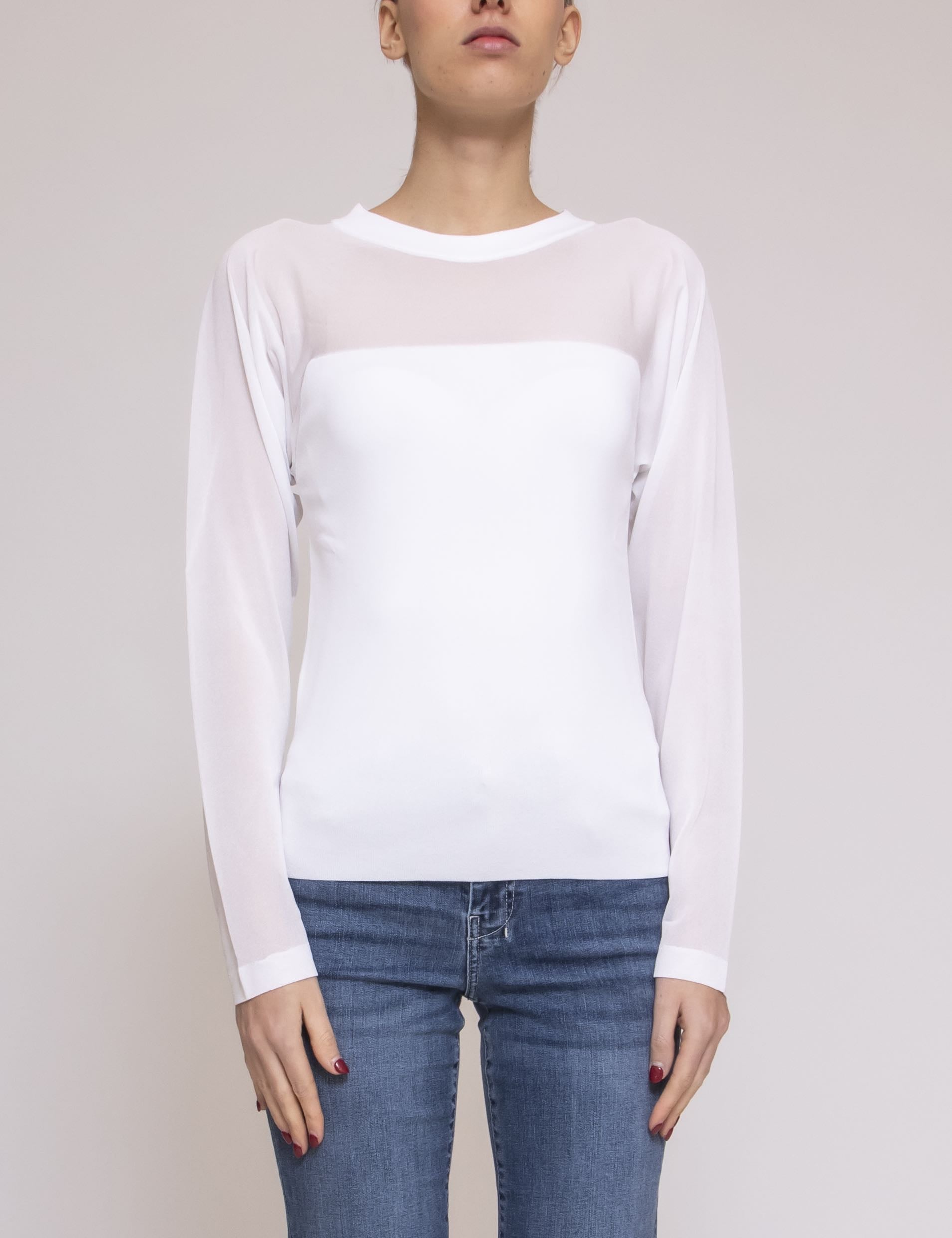 Liviana Conti Maglia a Kimono A01-0 BIANCO