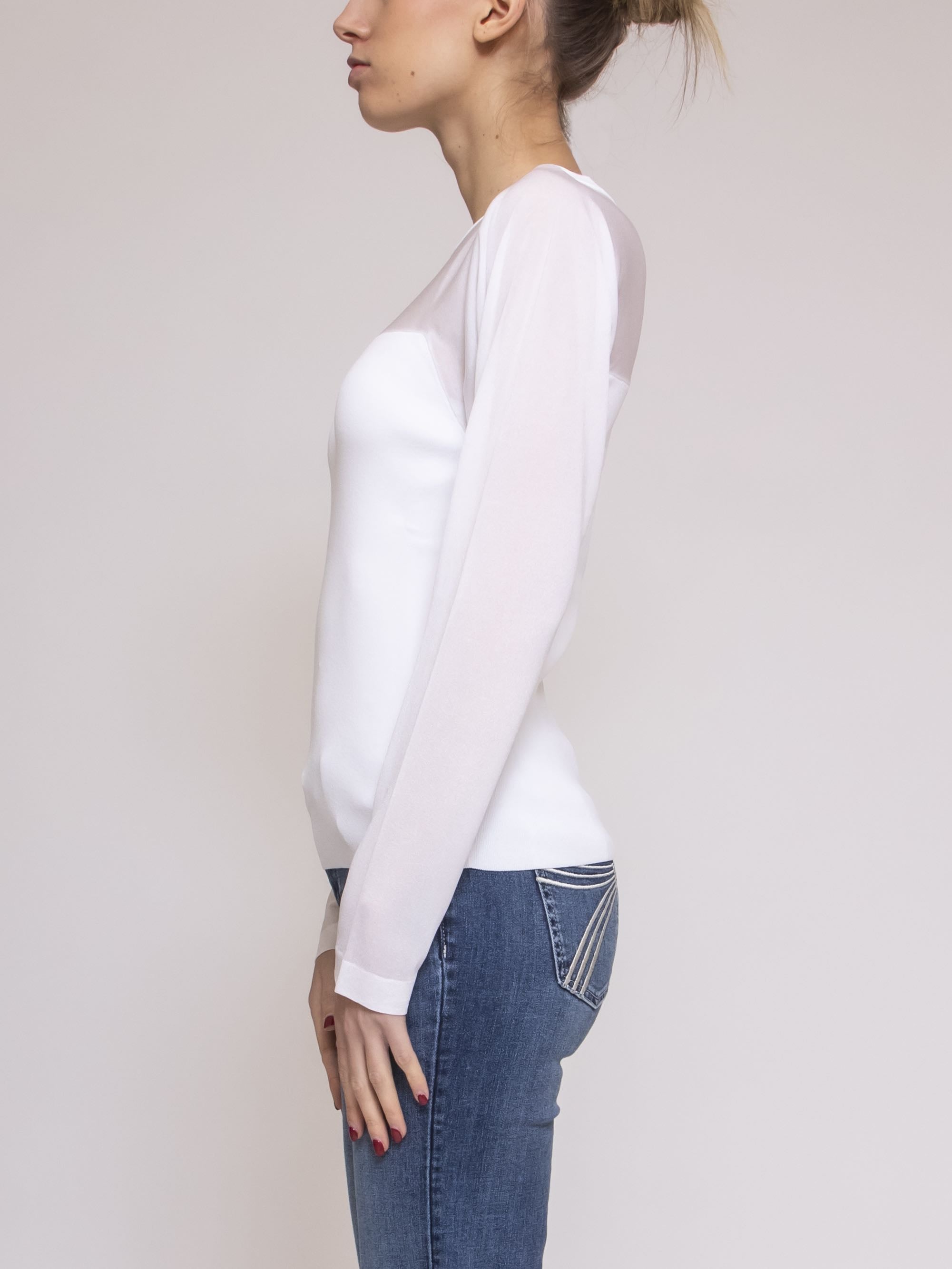Liviana Conti Maglia a Kimono A01-0 BIANCO