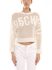 Moschino Jeans Maglia Cordonetto Lucido 0003 AVORIO
