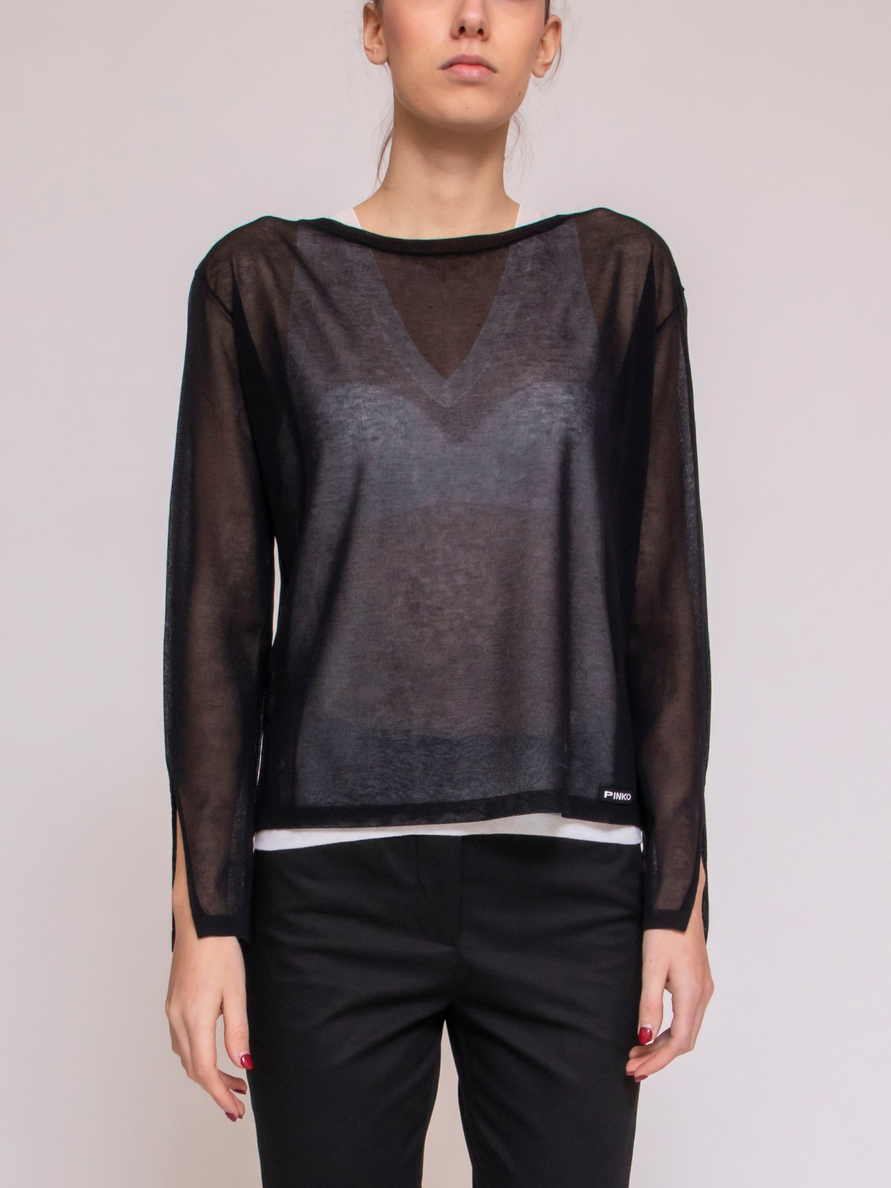 PINKO 105176A2LDRAULZZ1 関税送料込 Technical fabric short sweatshirt with raised logo and zip