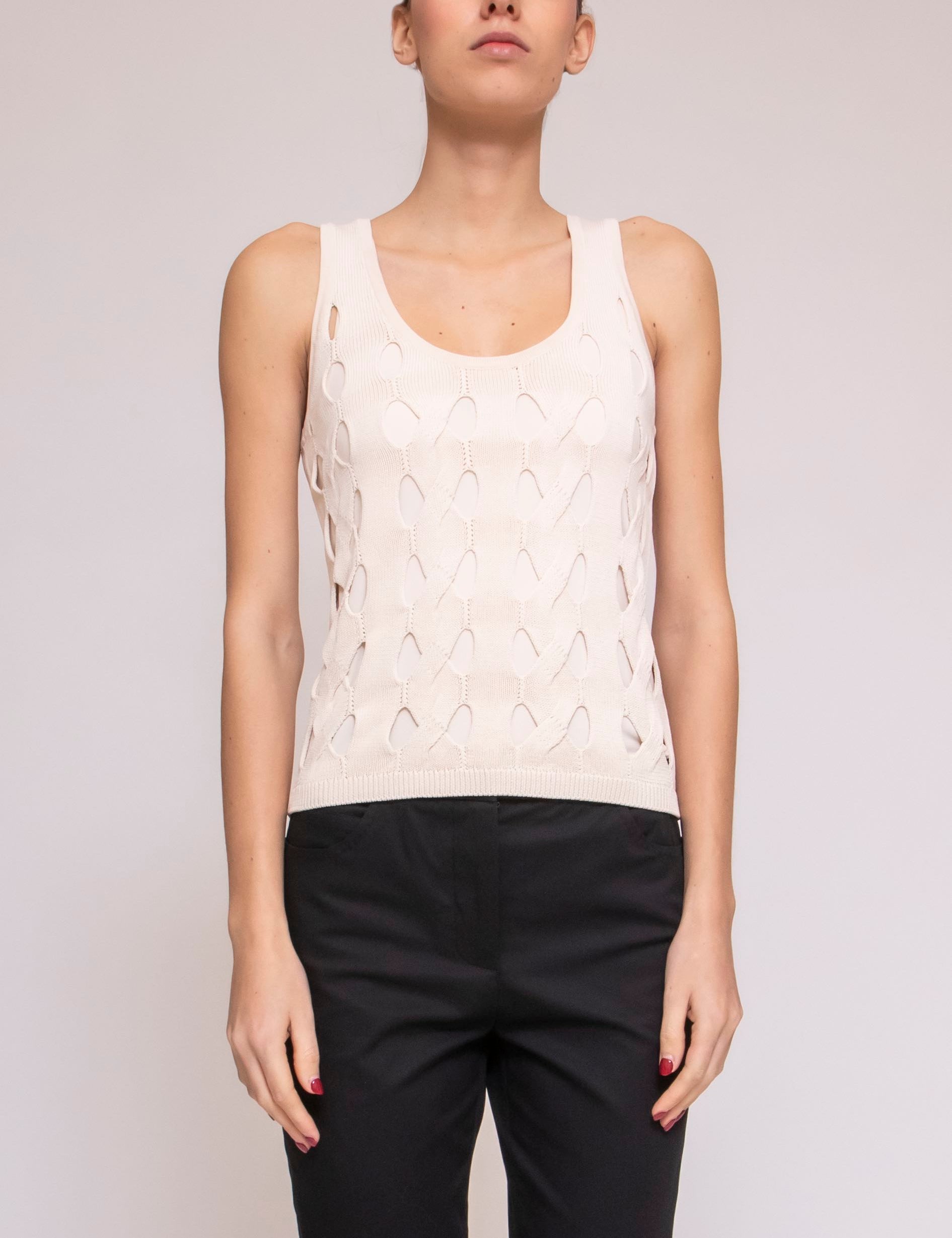 Pinko Maglia Derrik Top Trecce C00 BIANCO CIGNO