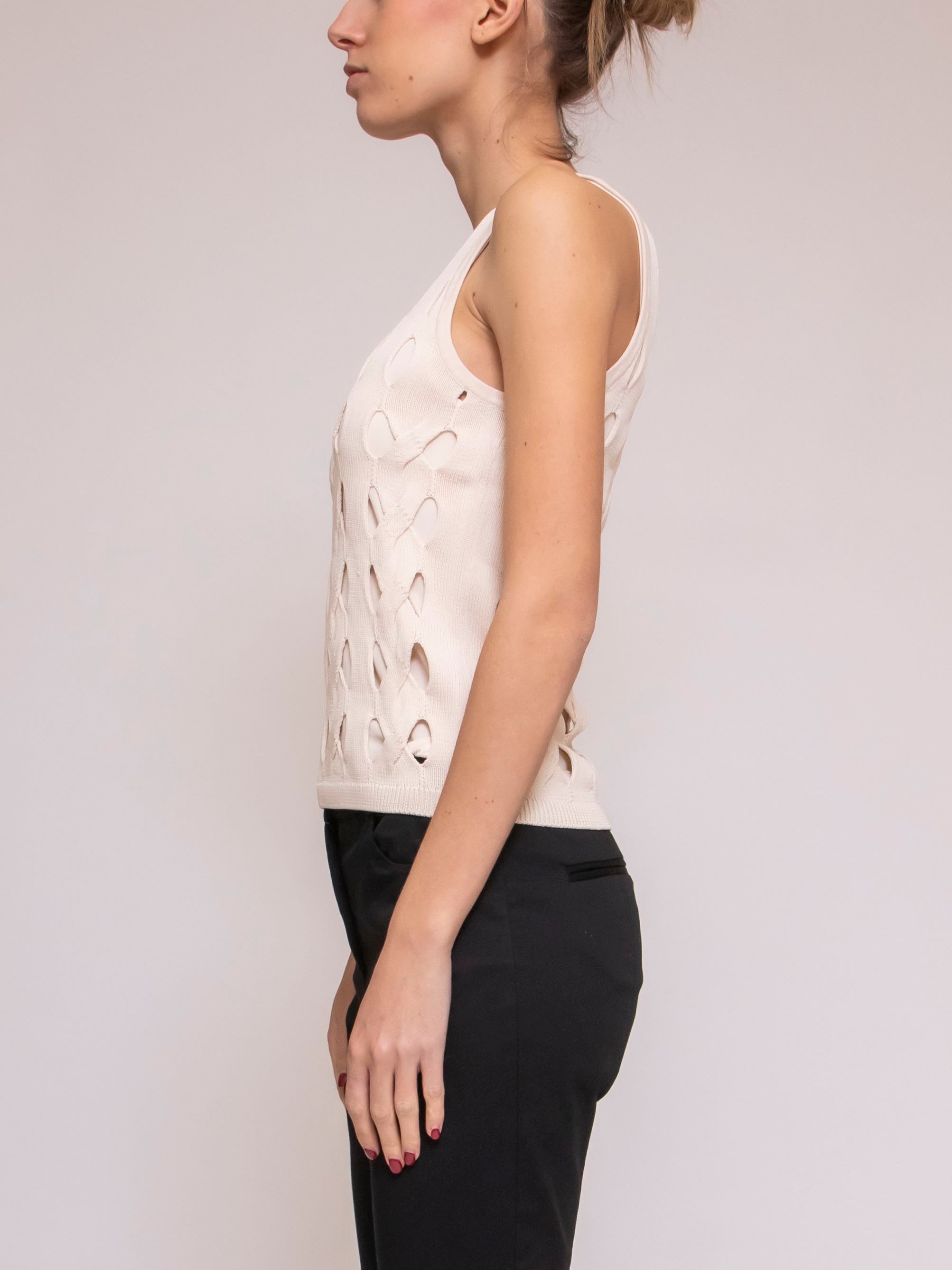Pinko Maglia Derrik Top Trecce C00 BIANCO CIGNO