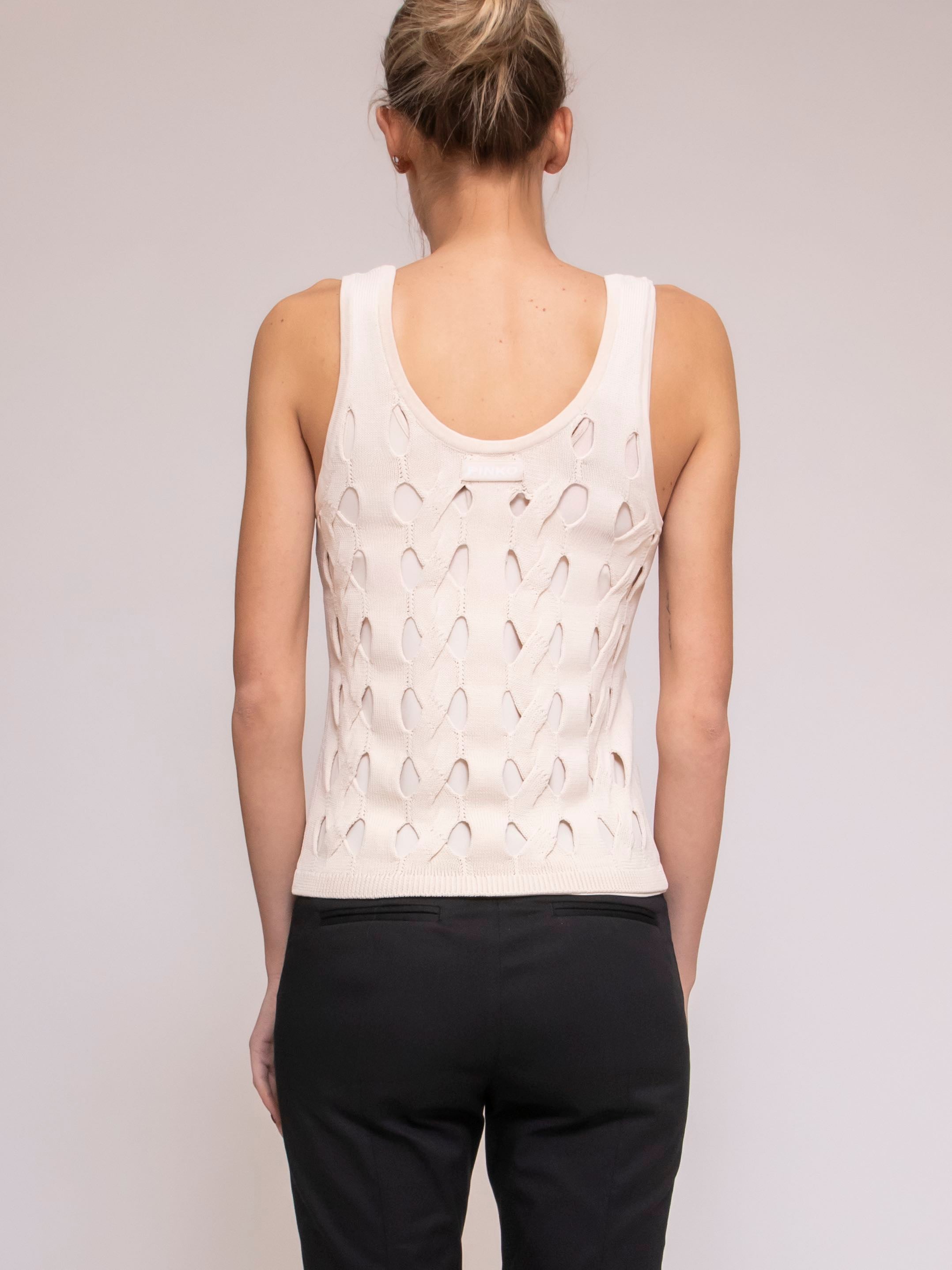 Pinko Maglia Derrik Top Trecce C00 BIANCO CIGNO