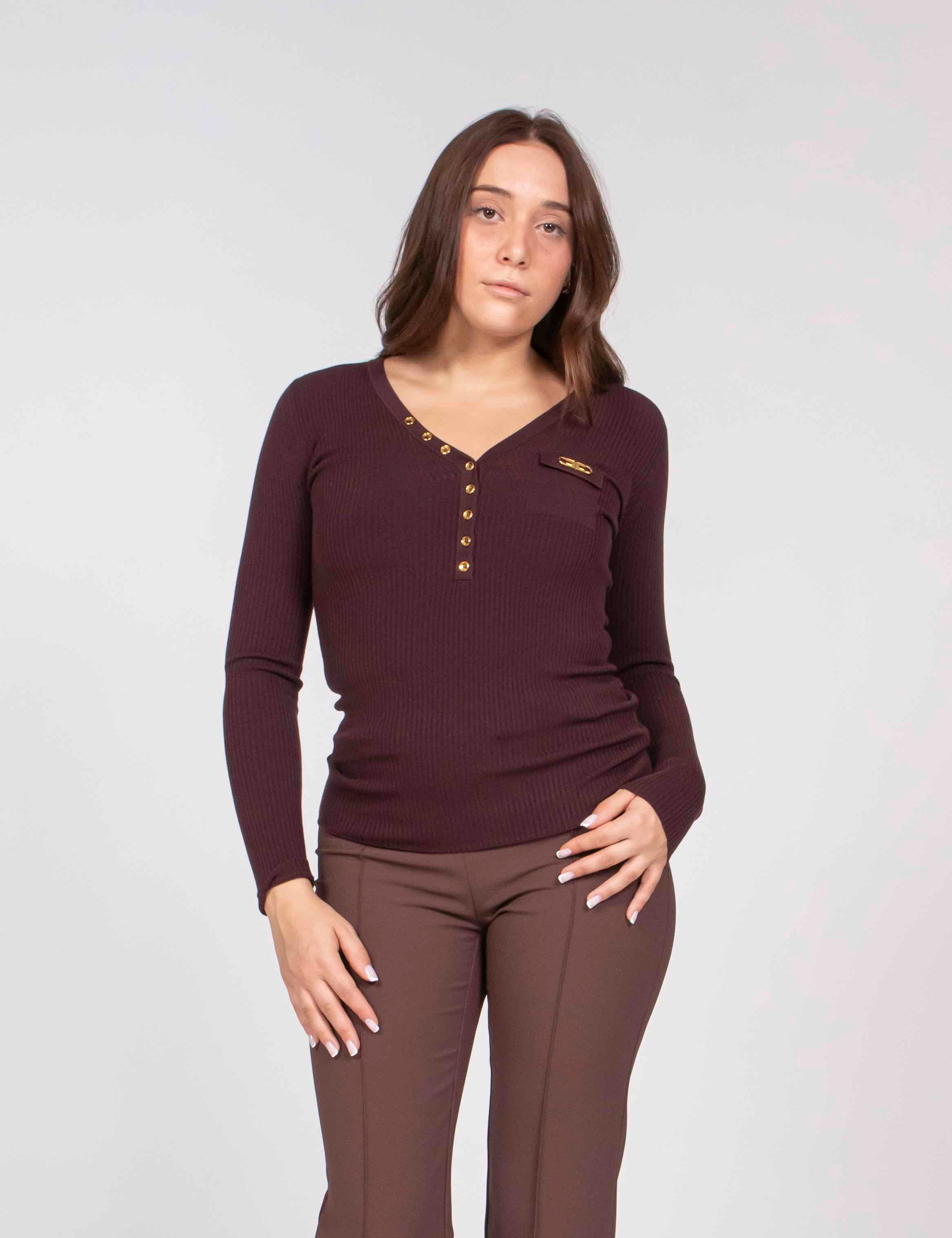 Elisabetta Franchi Maglia EA4 MERLOT