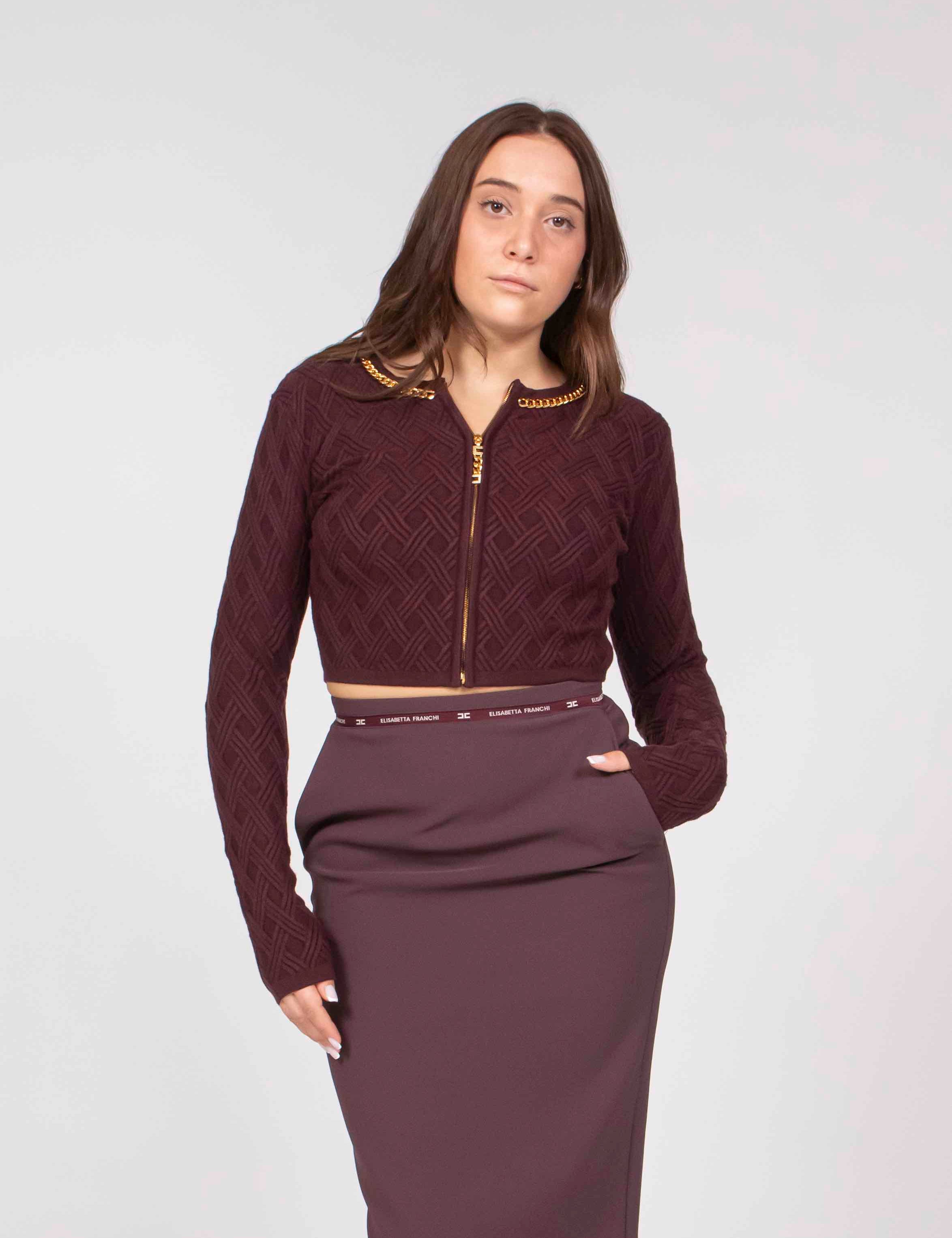 Elisabetta Franchi Maglia EA4 MERLOT