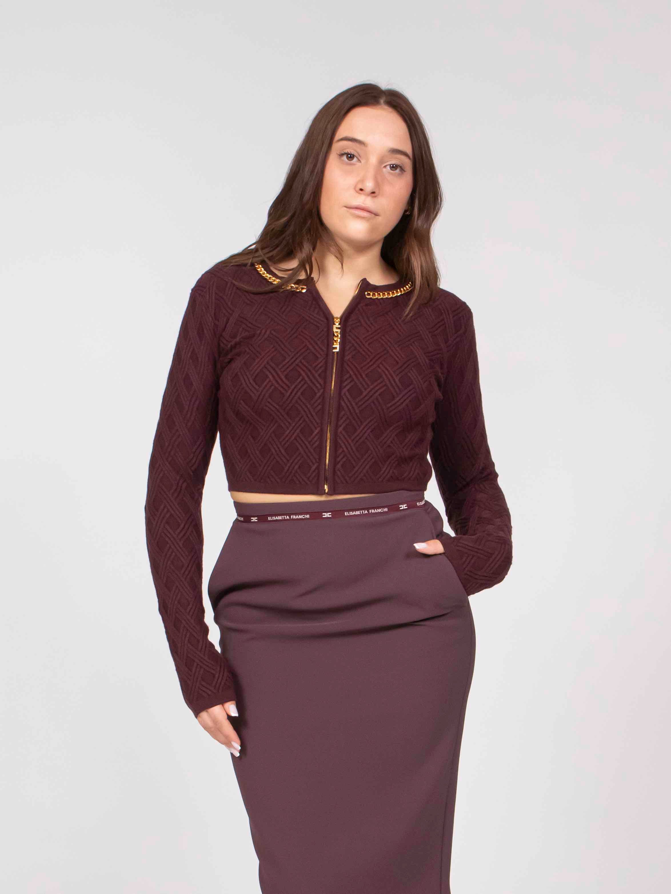 Elisabetta Franchi Maglia EA4 MERLOT