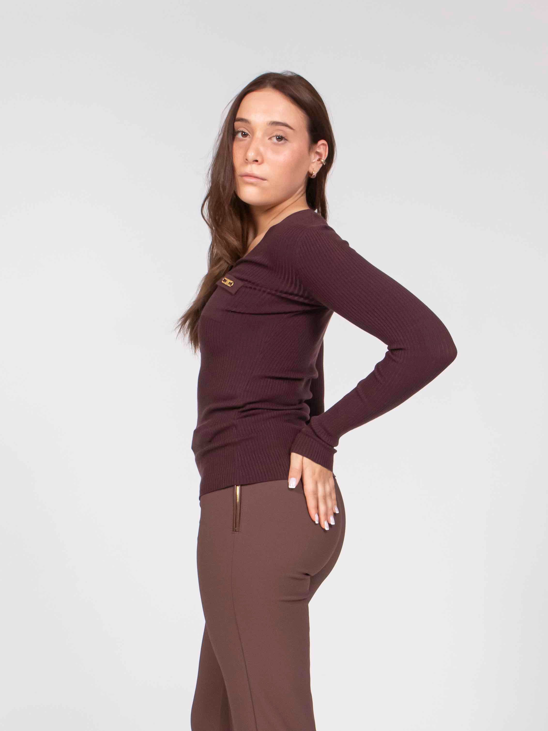 Elisabetta Franchi Maglia EA4 MERLOT