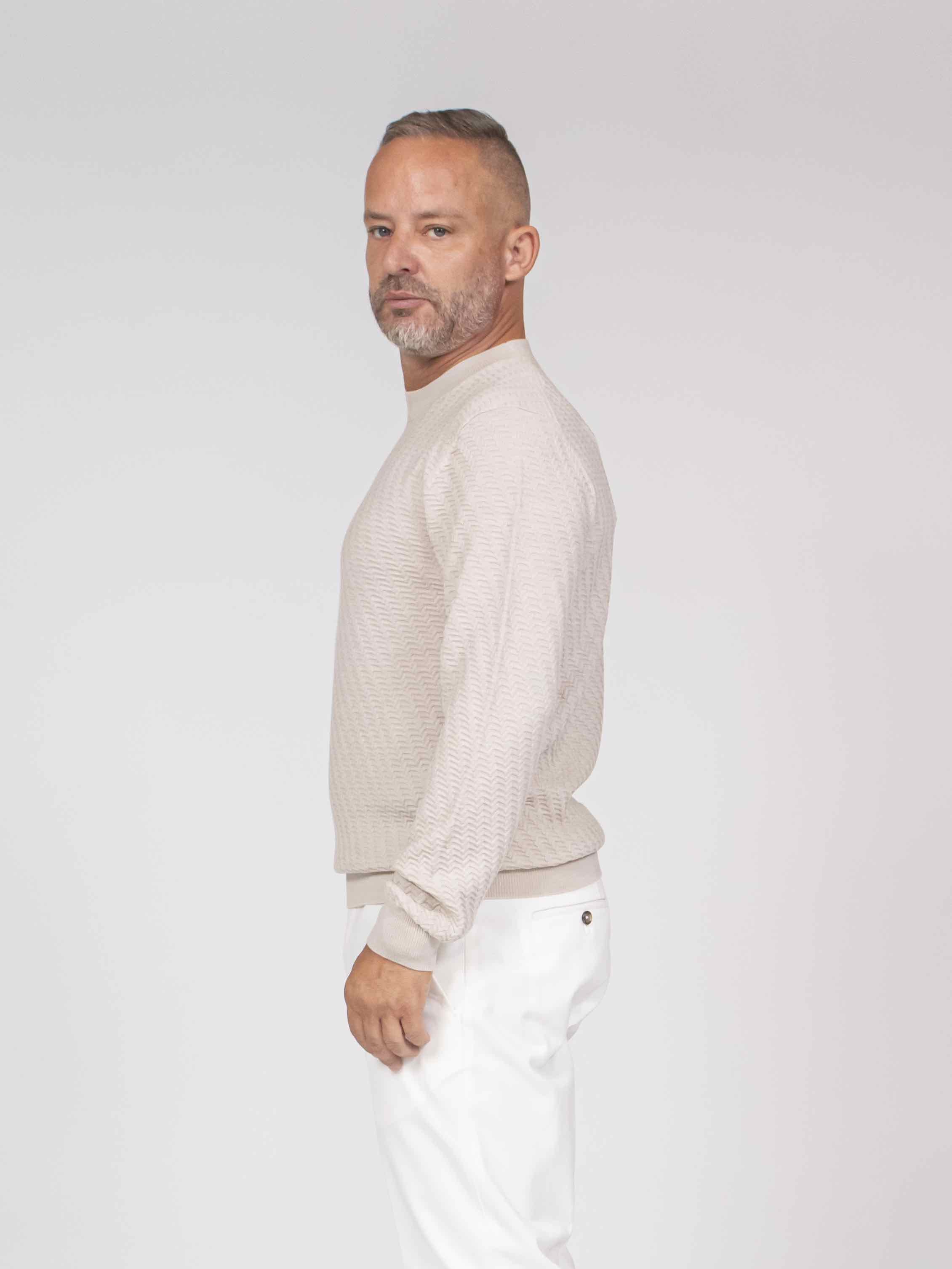 Paolo Pecora Maglia Girocollo 1342 BIANCO PANNA