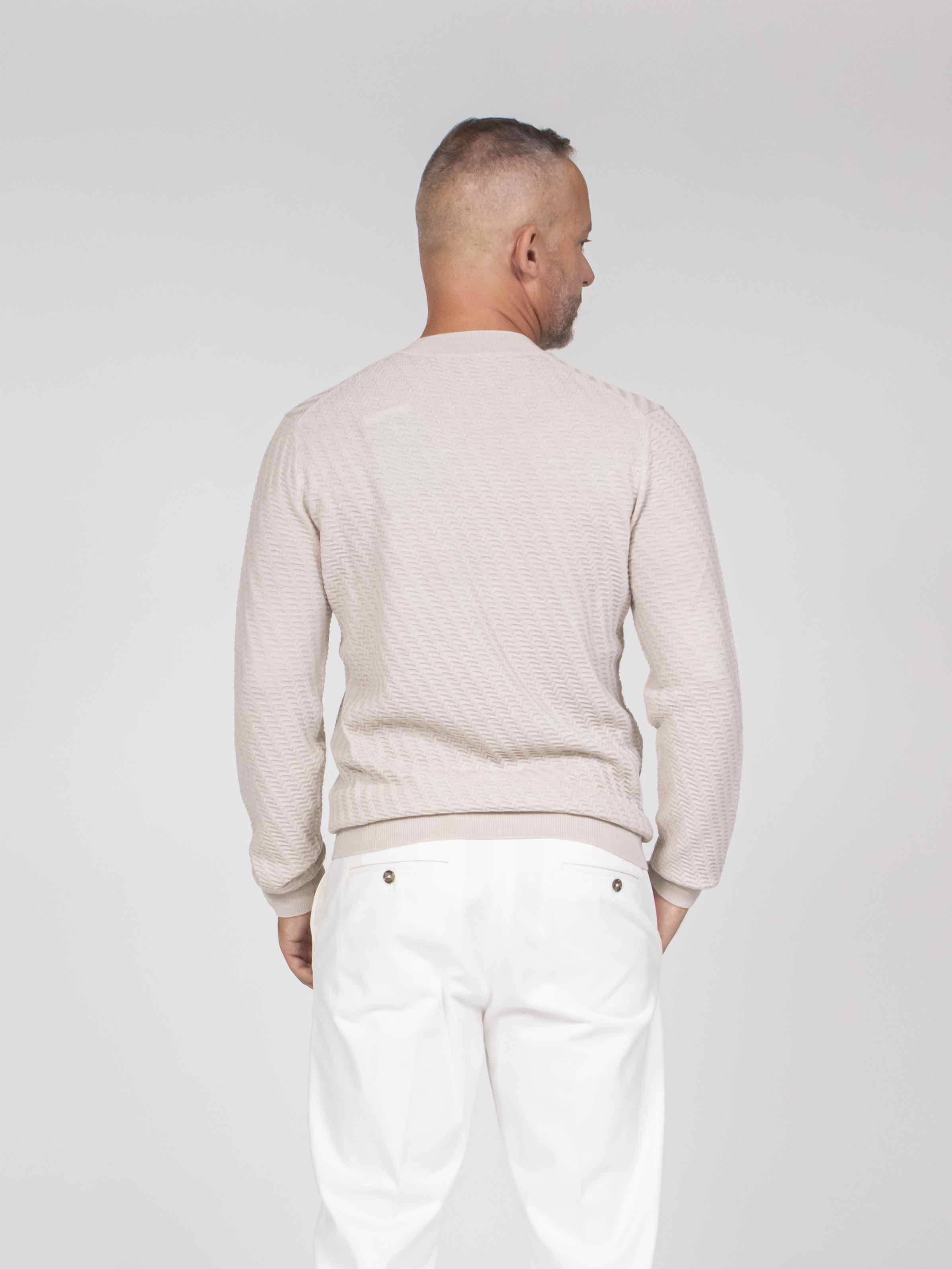 Paolo Pecora Maglia Girocollo 1342 BIANCO PANNA