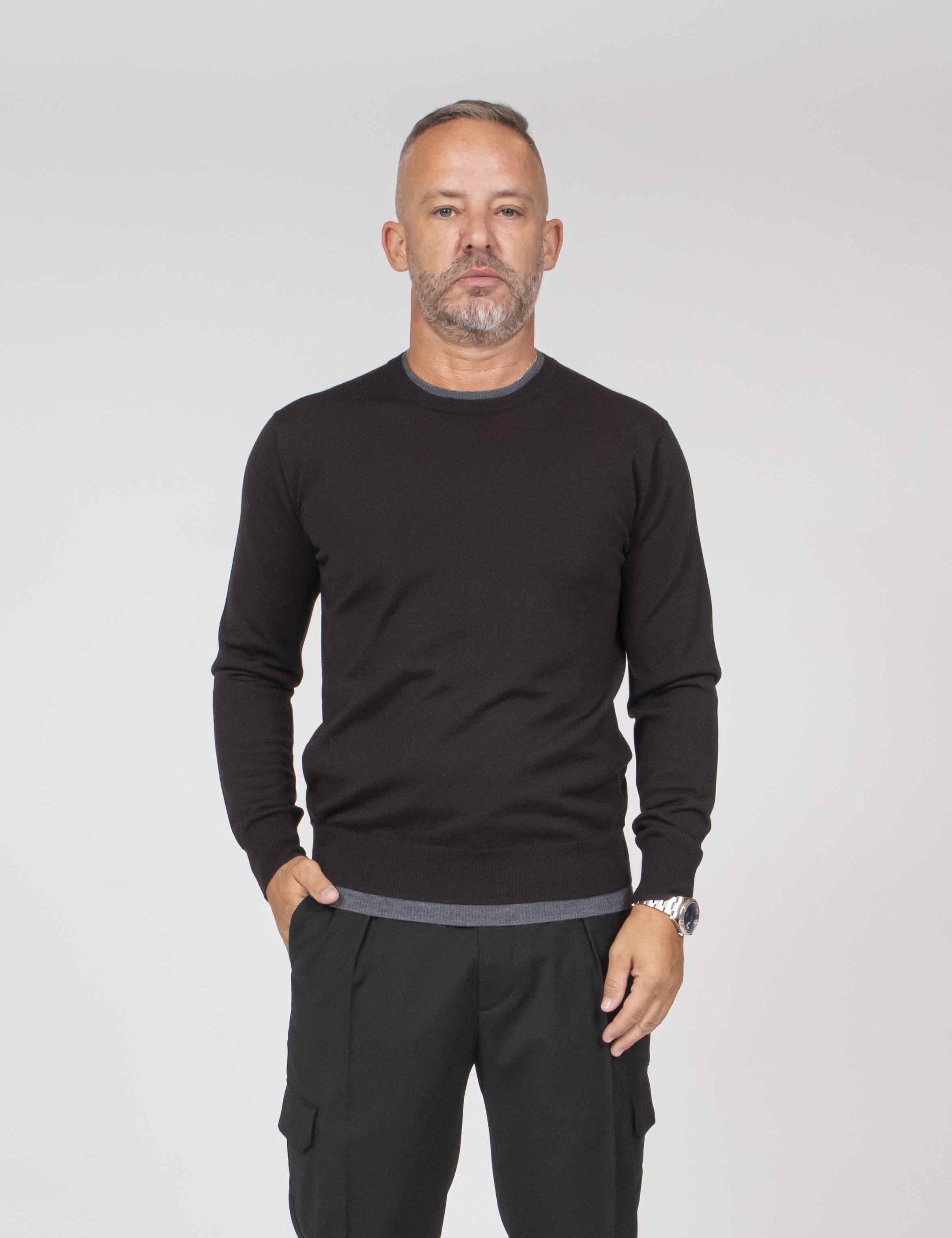 Paolo Pecora Maglia Girocollo 2358 MARRONE