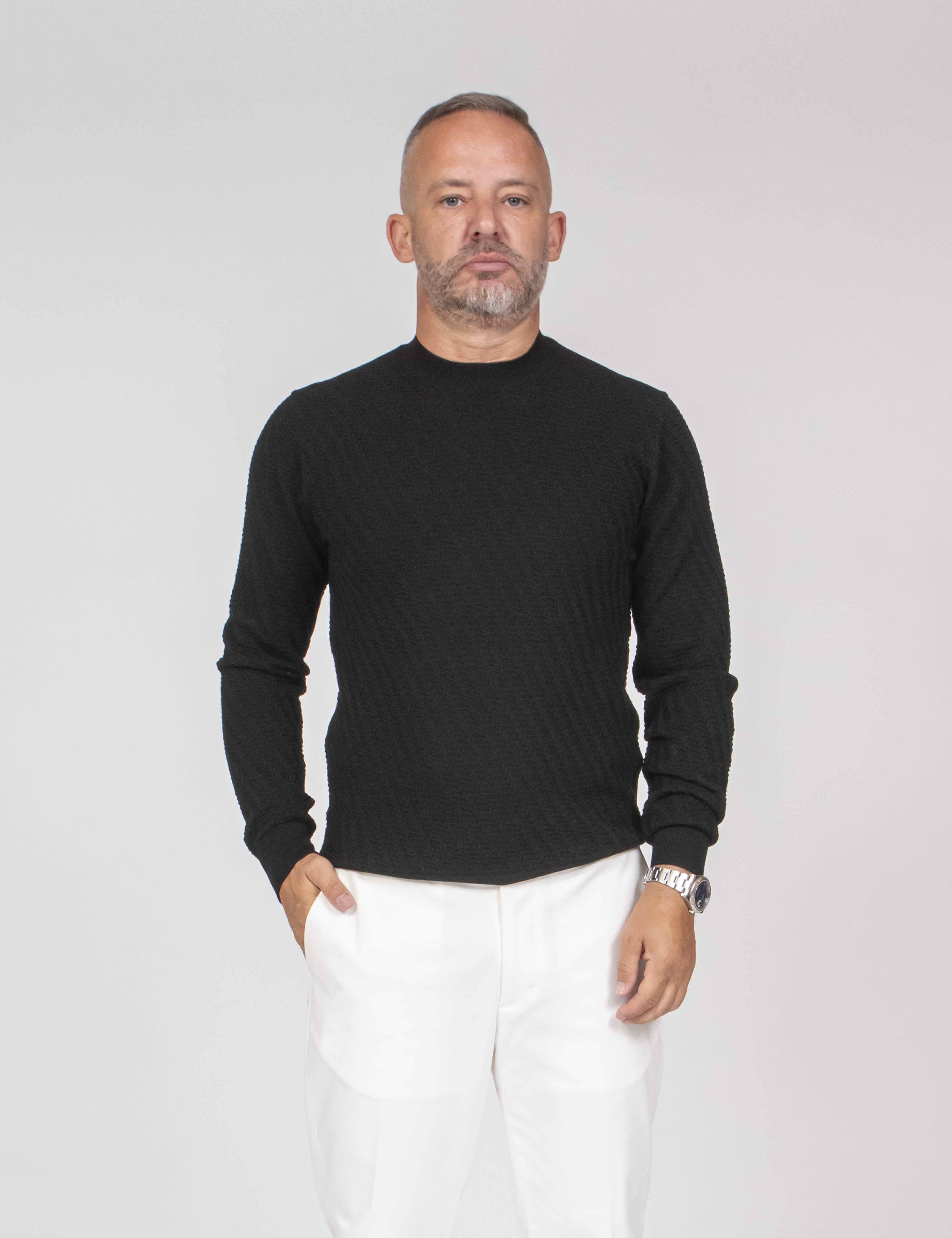 Paolo Pecora Maglia Girocollo 9000 NERO