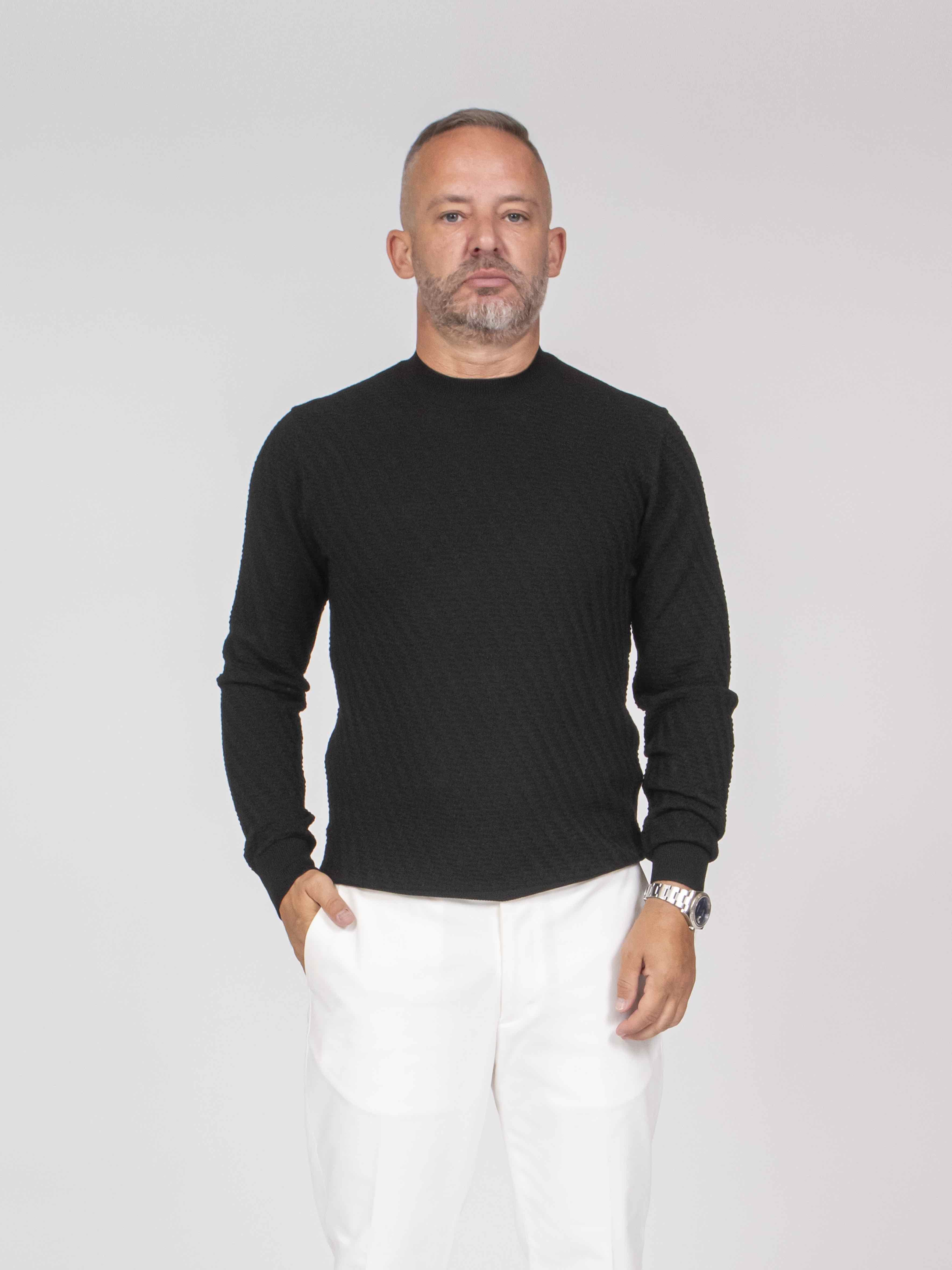 Paolo Pecora Maglia Girocollo 9000 NERO