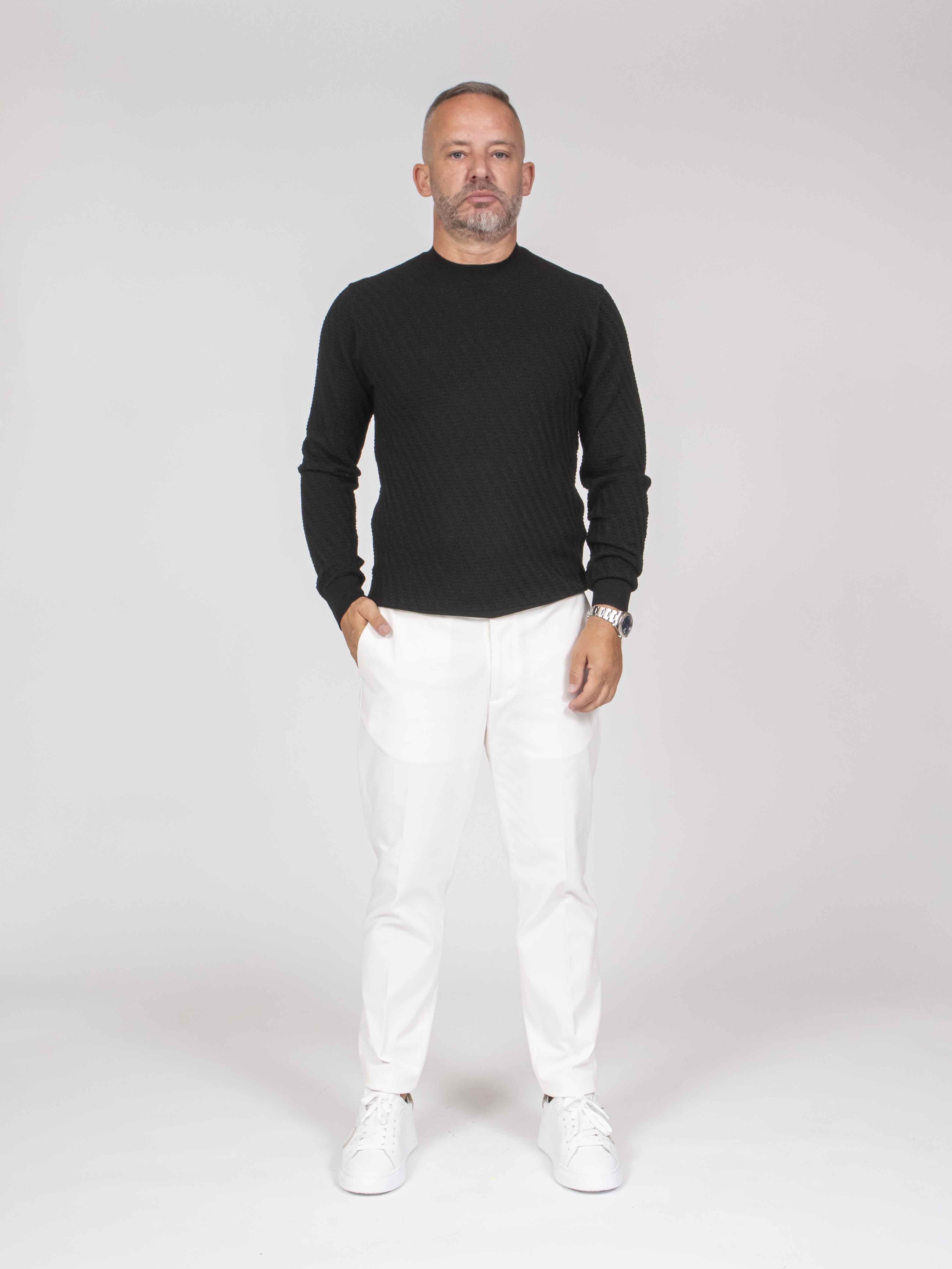 Paolo Pecora Maglia Girocollo 9000 NERO