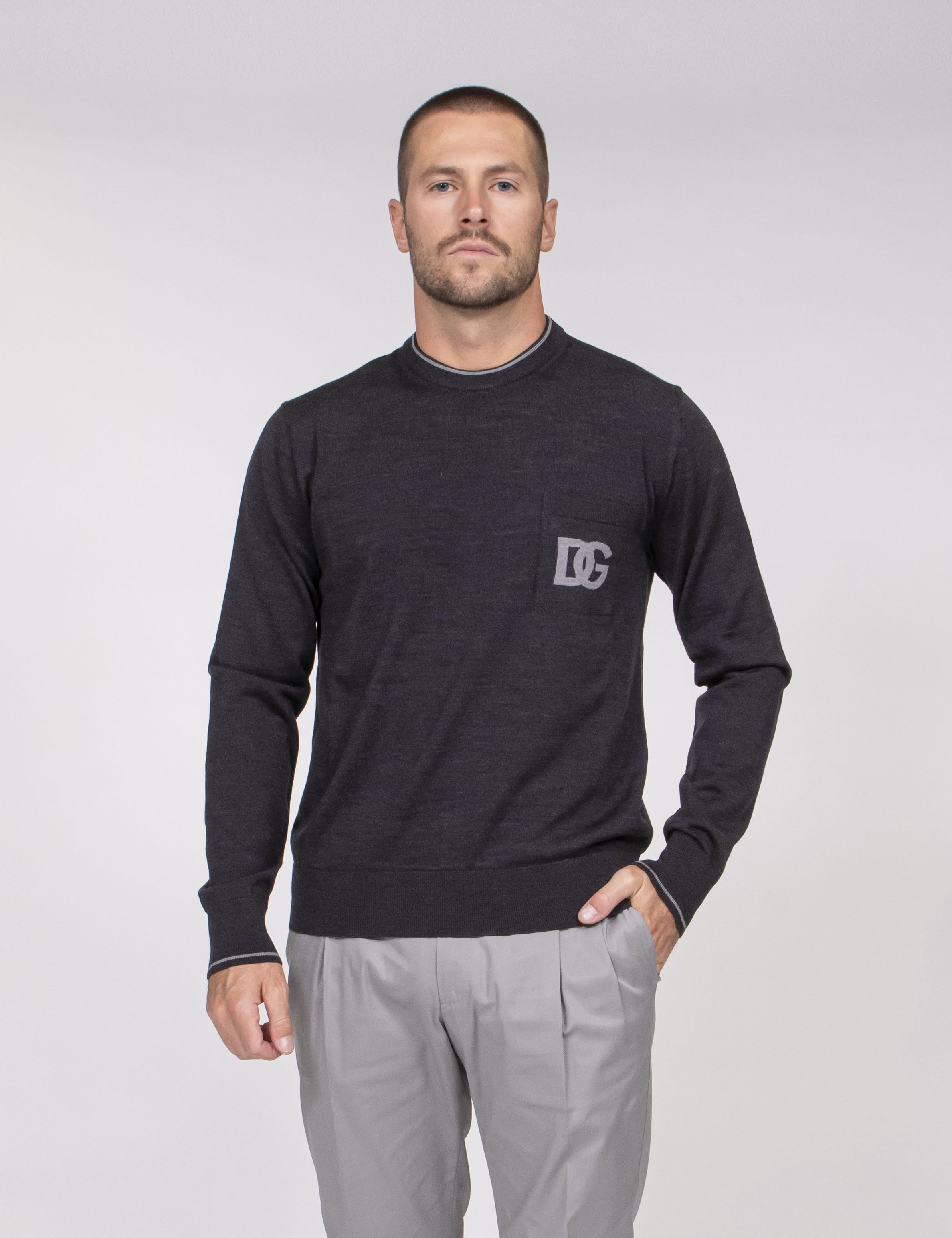 Dolce & Gabbana Maglia Girocollo N2111 GRIGIO SCURO