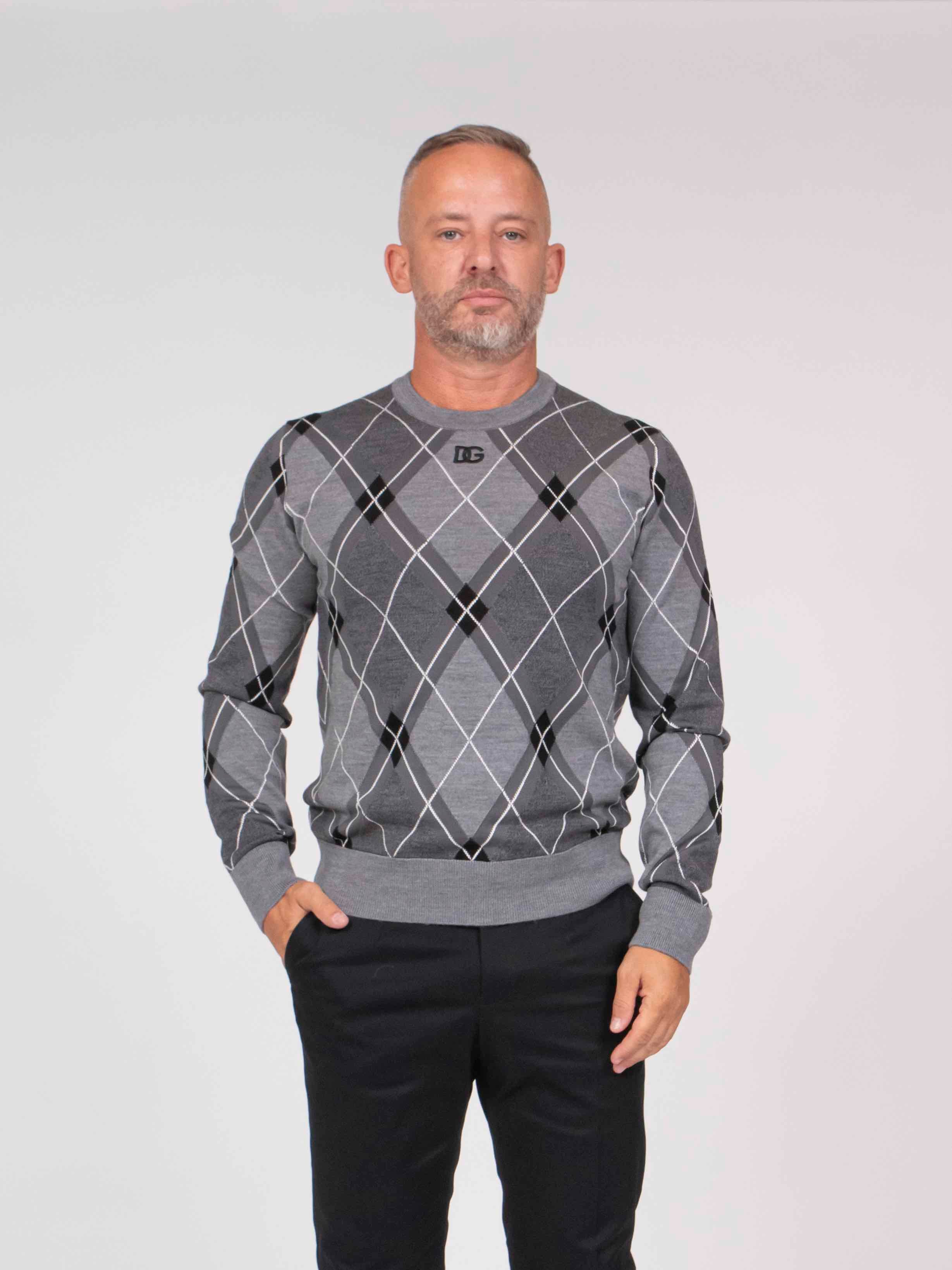 Dolce & Gabbana Maglia Girocollo N9860 NERO/GRIGIO/PANNA