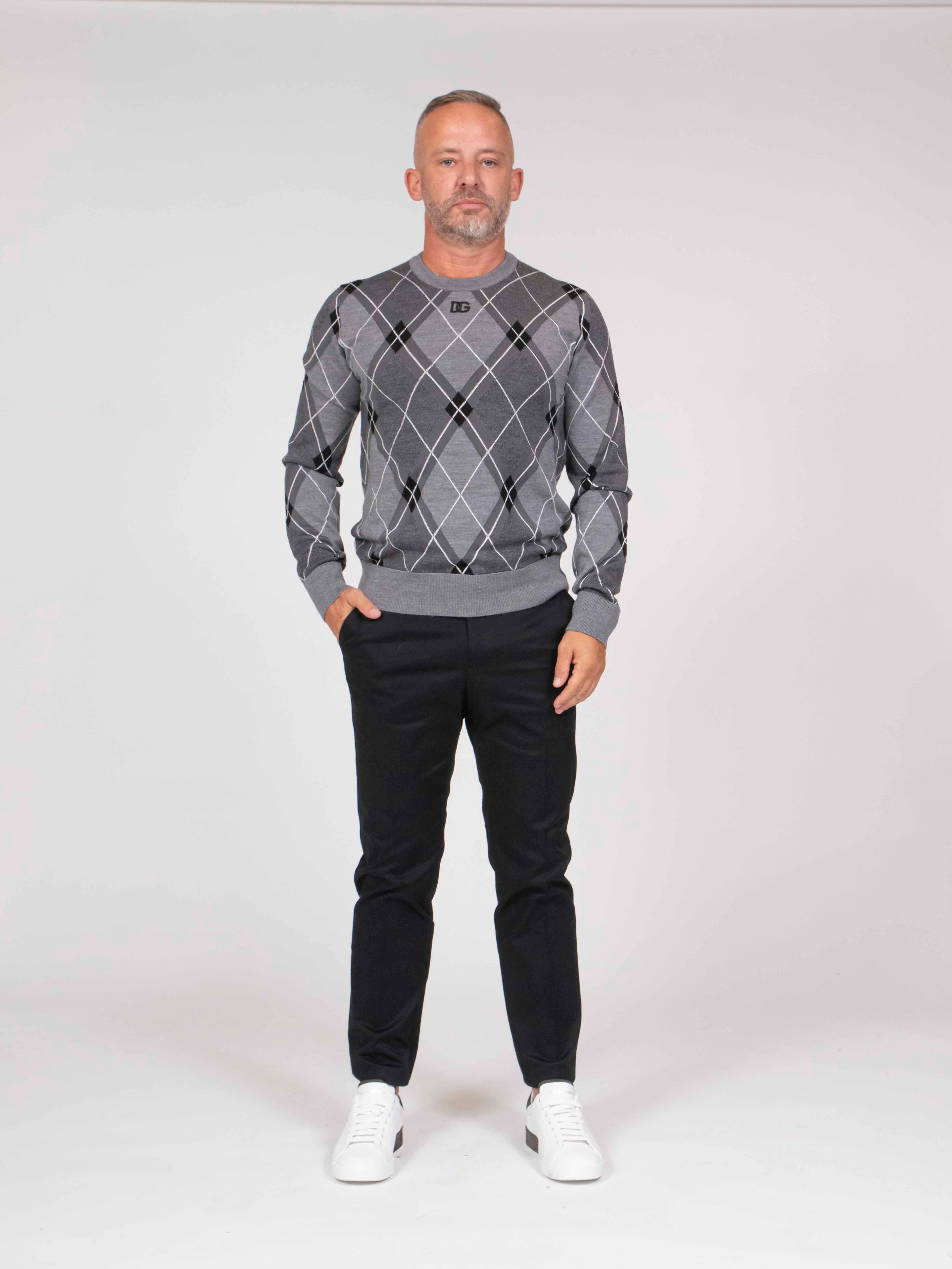 Dolce & Gabbana Maglia Girocollo N9860 NERO/GRIGIO/PANNA
