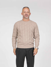 Mauro Ottaviani Maglia Girocollo Treccia 200008 BEIGE