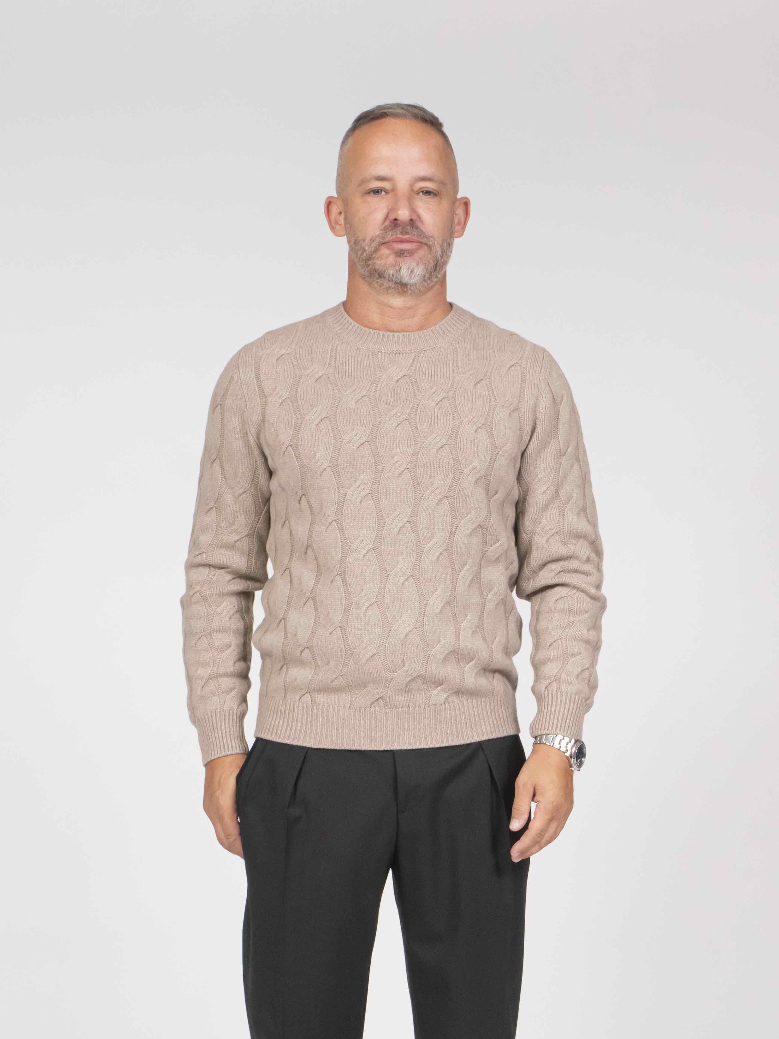 Mauro Ottaviani Maglia Girocollo Treccia 200008 BEIGE