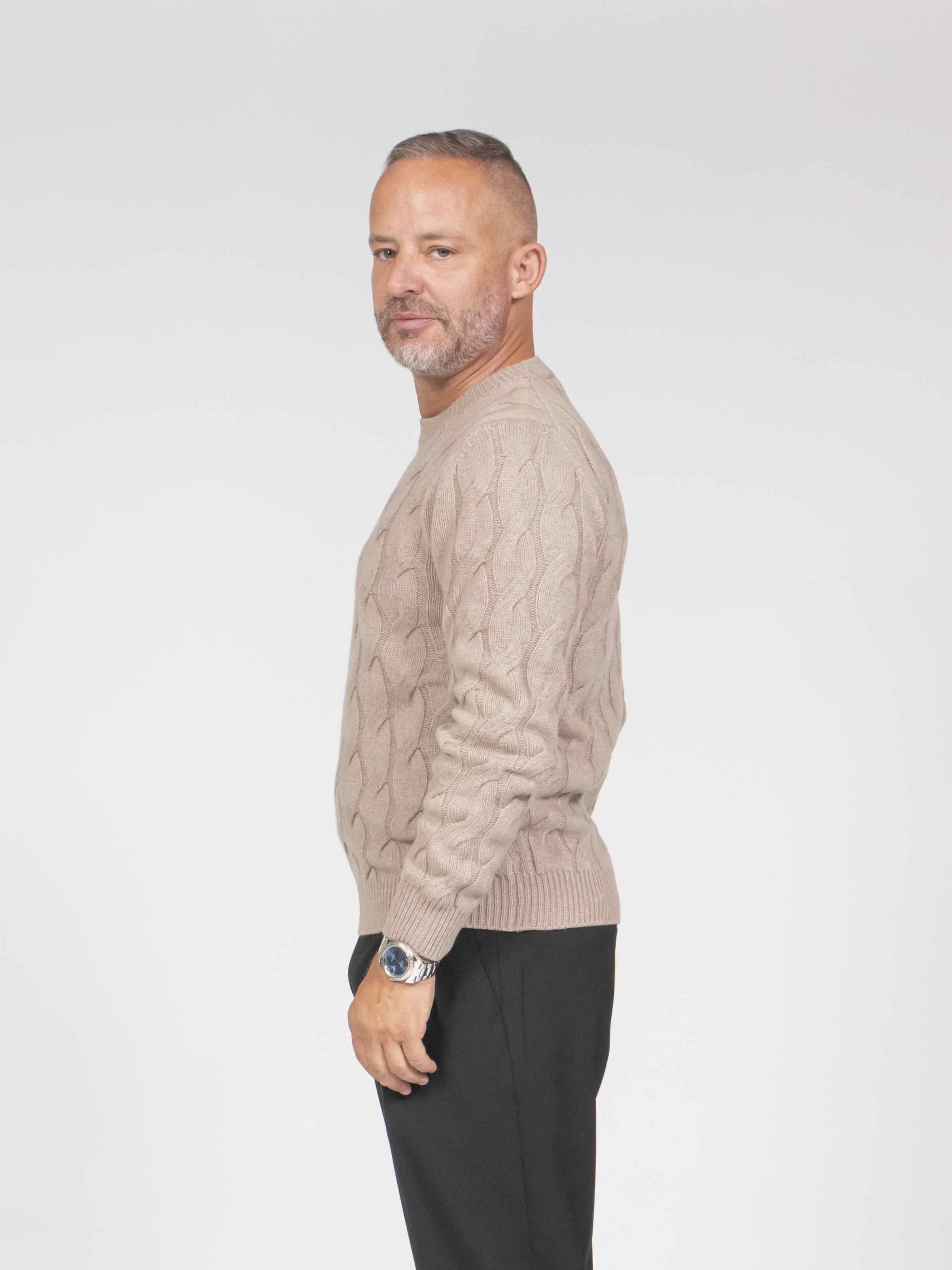 Mauro Ottaviani Maglia Girocollo Treccia 200008 BEIGE