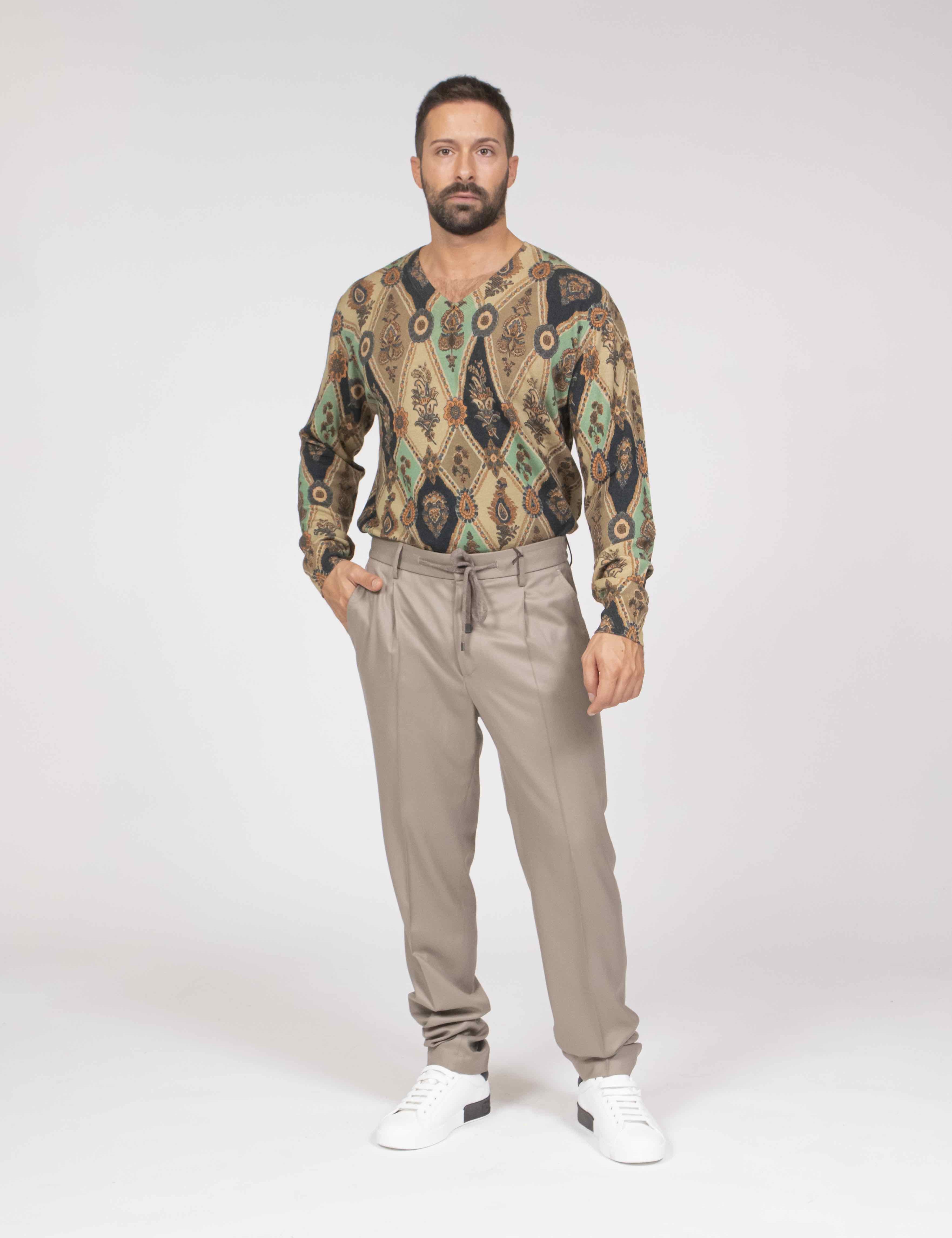 Etro Maglia Girocollo X0820 STAMPA F.DO BEIGE