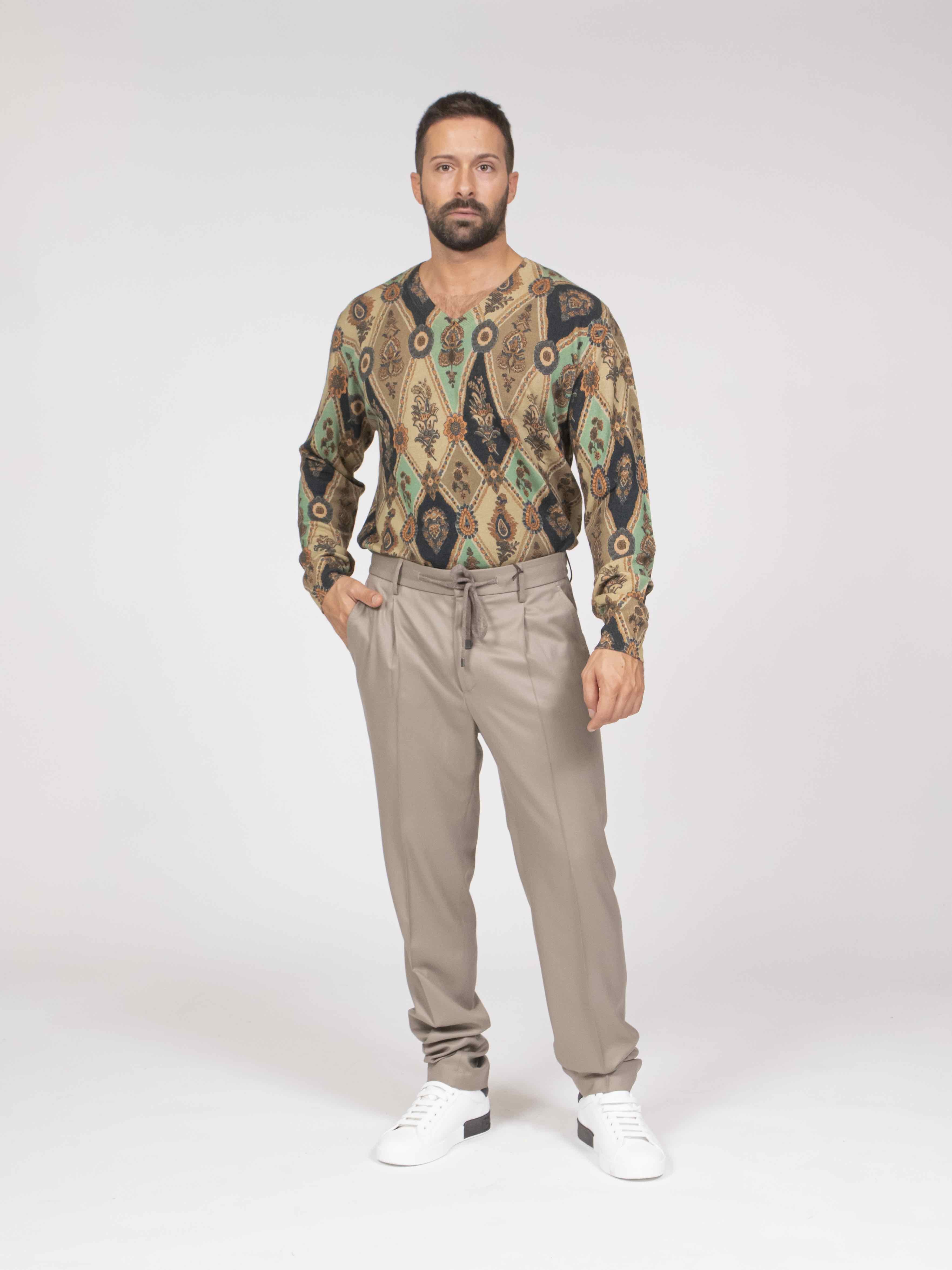Etro Maglia Girocollo X0820 STAMPA F.DO BEIGE