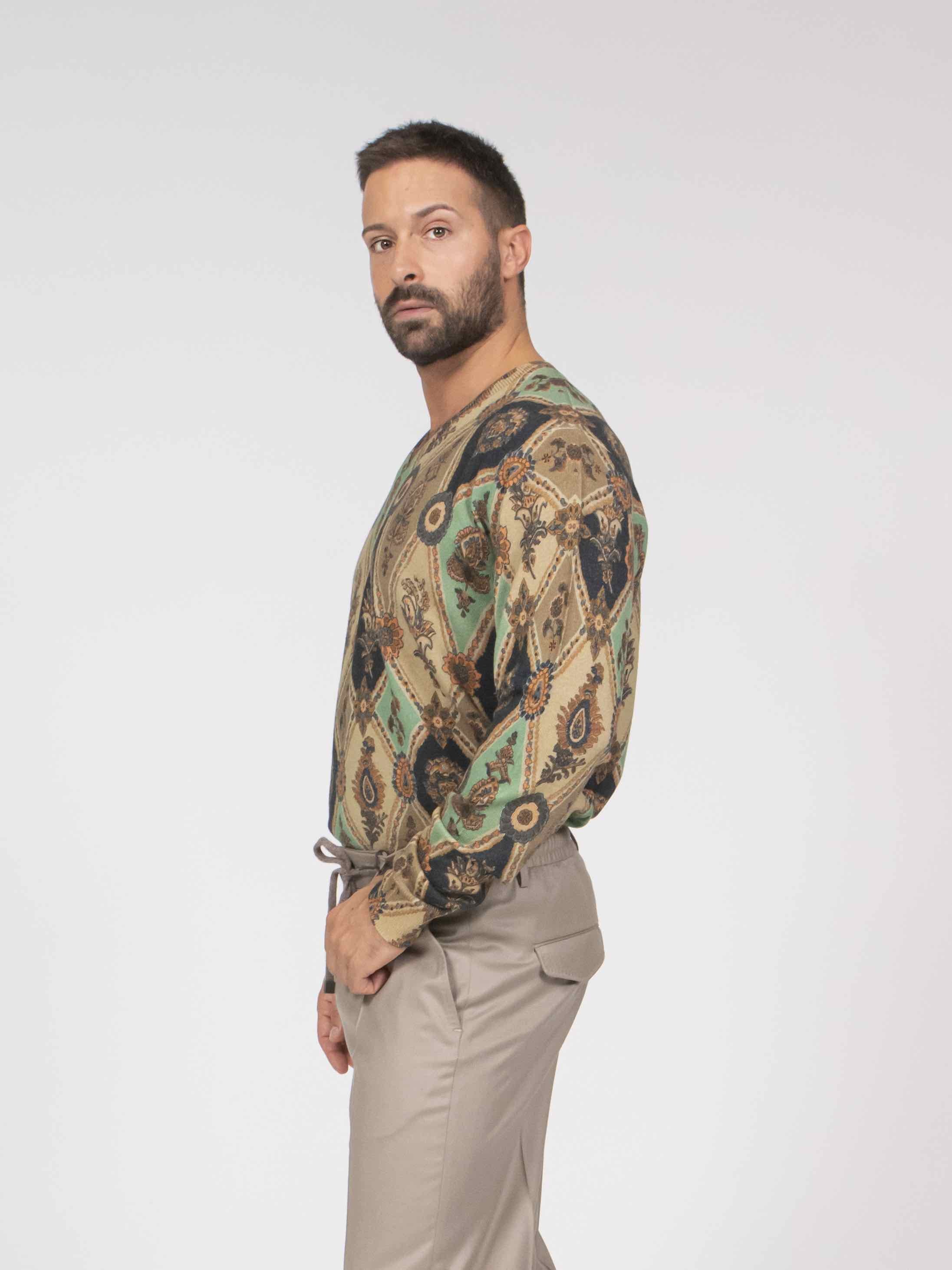 Etro Maglia Girocollo X0820 STAMPA F.DO BEIGE